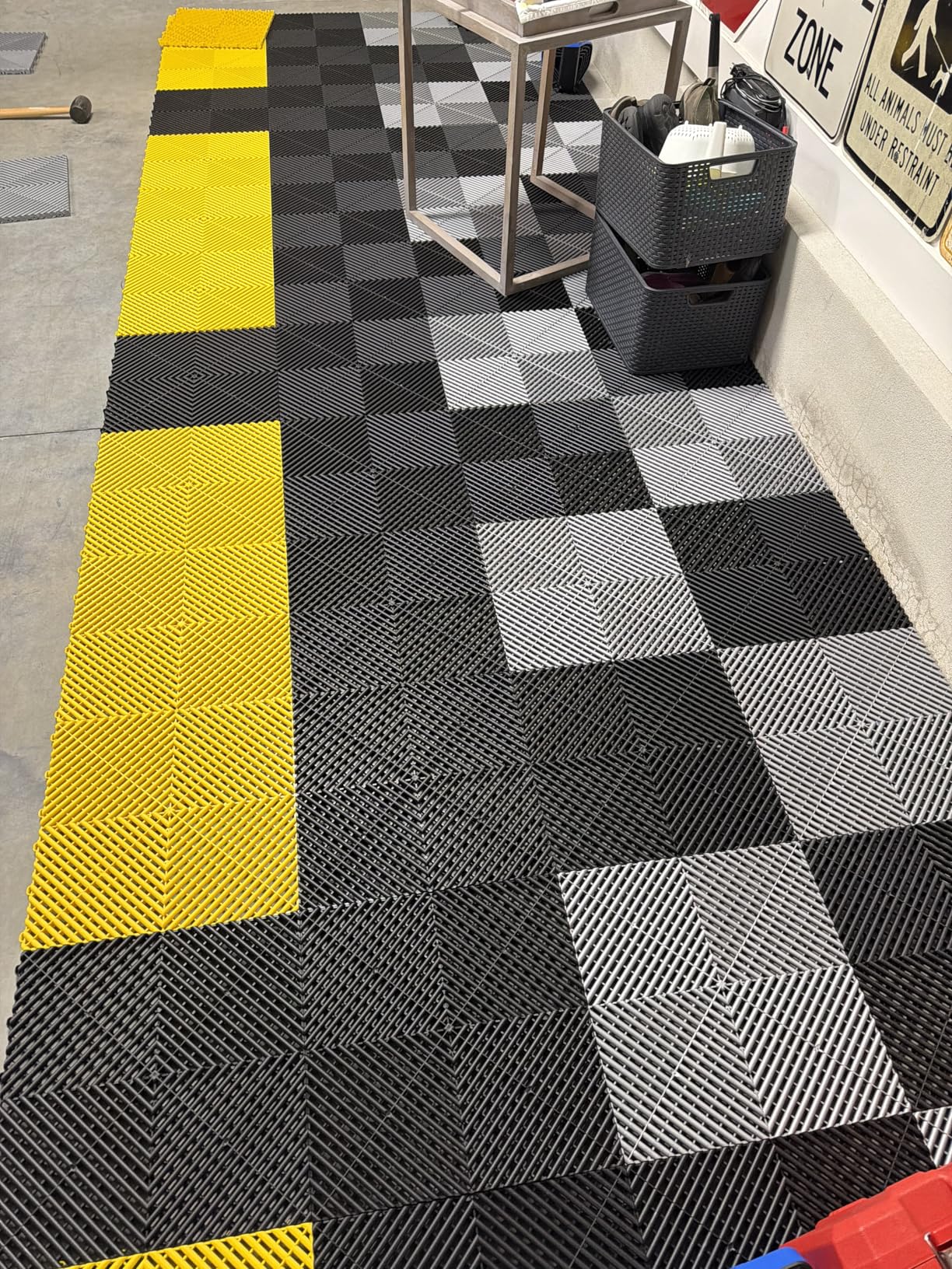 Swisstrax Ribtrax PRO Interlocking Garage Floor Tiles, 15.75 x 15.75-Inch, Jet Black, 24 Piece Set | Interlocking 15.75