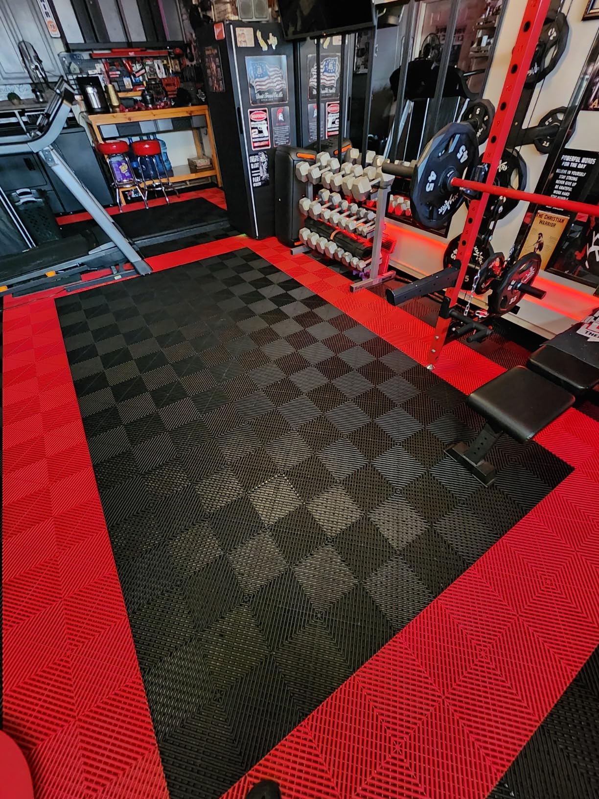 Swisstrax Ribtrax PRO Interlocking Garage Floor Tiles, 15.75 x 15.75-Inch, Jet Black, 24 Piece Set | Interlocking 15.75