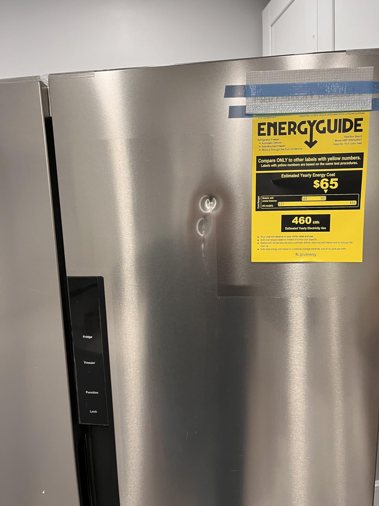 Hamilton Beach HBF1558 15.6 cu ft Counter Depth Full Size Refrigerator, Side Doors, Stainless customer photo 2