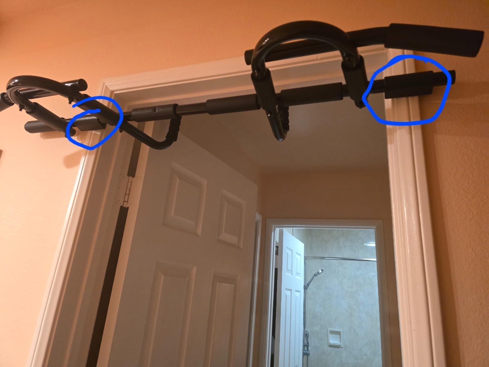 Yes4All Heavy Duty Wall Mounted Pull Up Bar, Over Door Pull Up Bar for Doorway, Multi Grip Chin Up Bar, Sturdy Strength Training Bars & Durable Gym Bar for Home Exercise customer photo 2