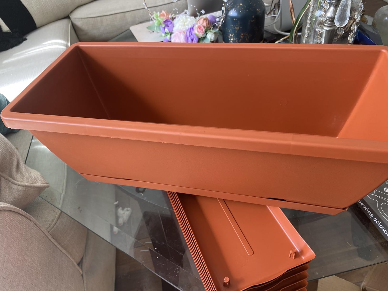 8pcs Window Box Planter, 17 Inches Flower Window Boxes with Drainage Holes and Trays customer photo 1