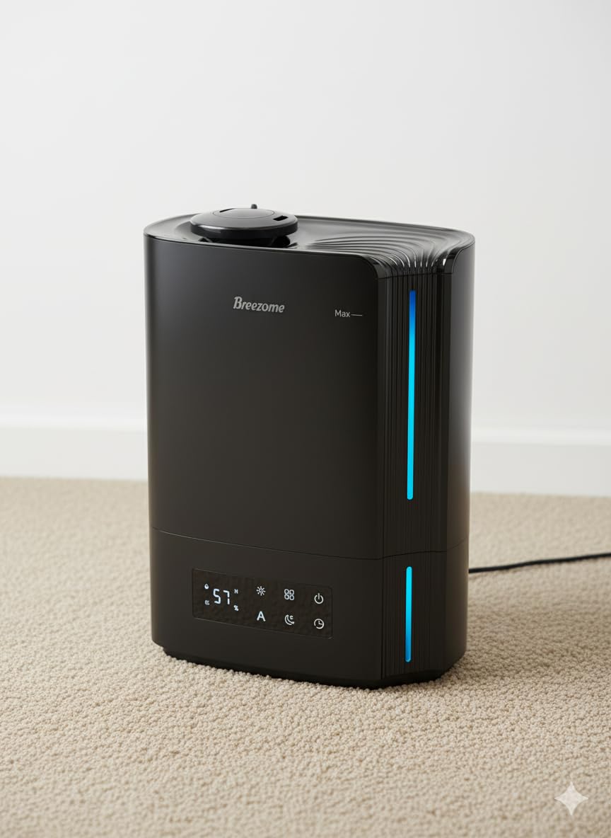 BREEZOME 6L Humidifier for Bedroom Large Room Smart Humidistat Control | 60H Runtime, 25dB Quiet, Essential Oil Diffuser, Top Fill Ultrasonic Cool Mist Humidifiers for Baby, Plants, Nursery customer photo 1