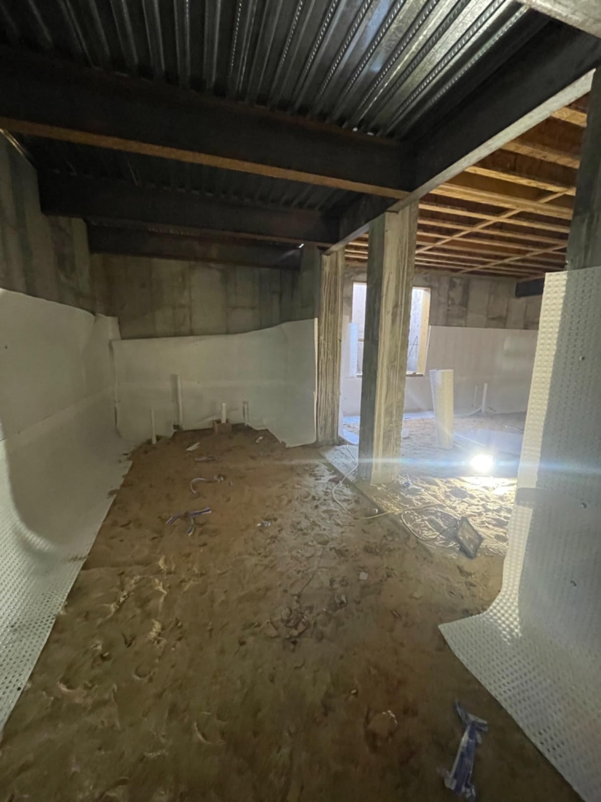 Whitecap Dimple Drainage Matting 4' x 50' - Heavy Duty Foundation Drainage Membrane for Crawl Space & Basement, Protects Vapor Barriers, Improves Water Flow, Waterproof Floor Underlayment customer photo 2