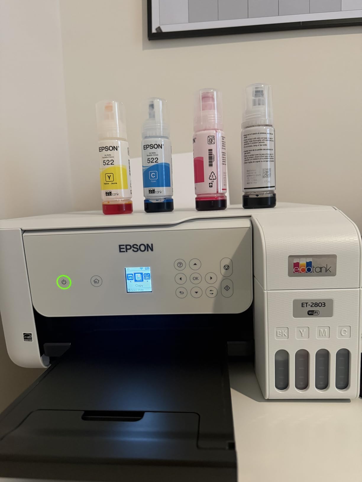 Epson EcoTank ET-2803 Wireless Color All-in-One Cartridge-Free Supertank Printer with Scan, Copy and AirPrint Support customer photo 1