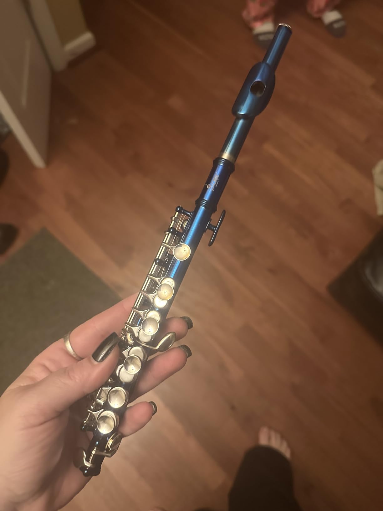 C Key Piccolo Flute, 2-Piece Black Piccolo with Shockproof Hard Case & Cleaning Kit, Bright Clear Tone, Detachable, Full Maintenance Kit for Beginners & Band Practice(Black) customer photo 1