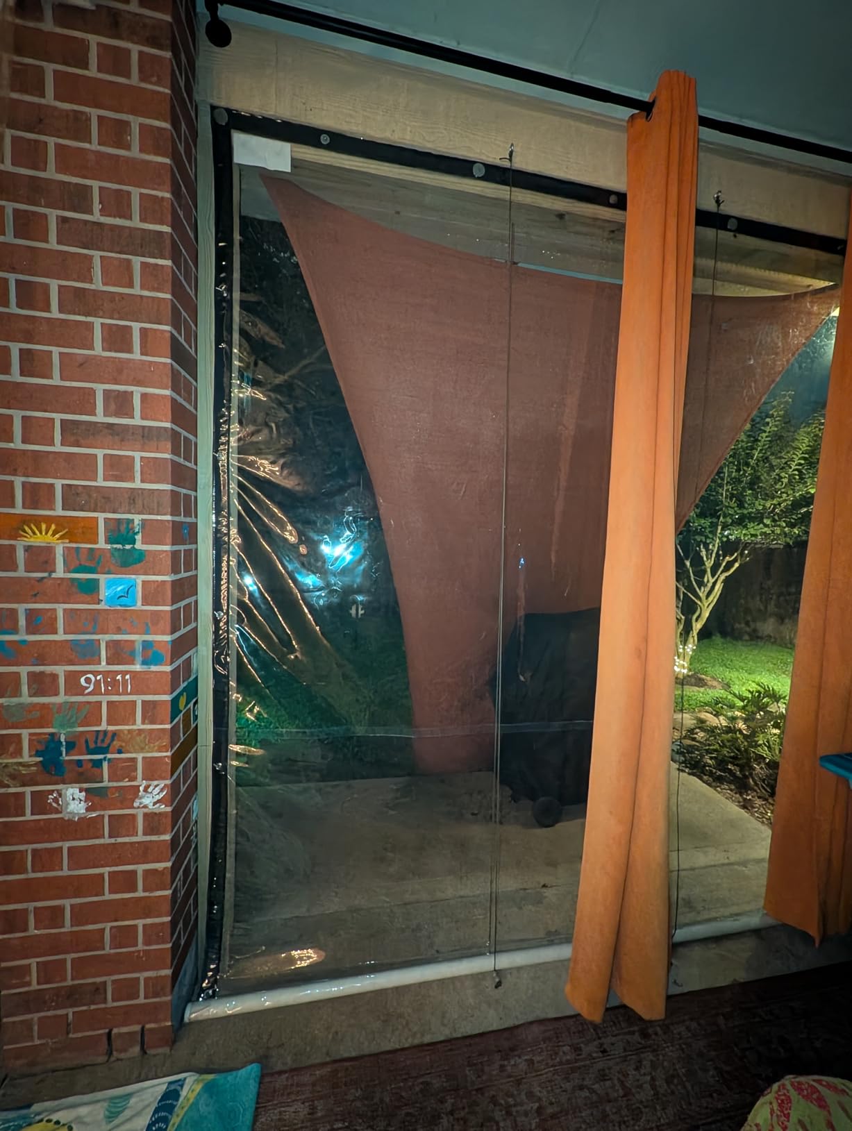 Akon Clear Vinyl Deck Curtain Enclosures, Made to Size | Clear vinyl panels with door access for decks, patios, porches, and screen rooms. Waterproof enclosures with zipper entry. customer photo 2