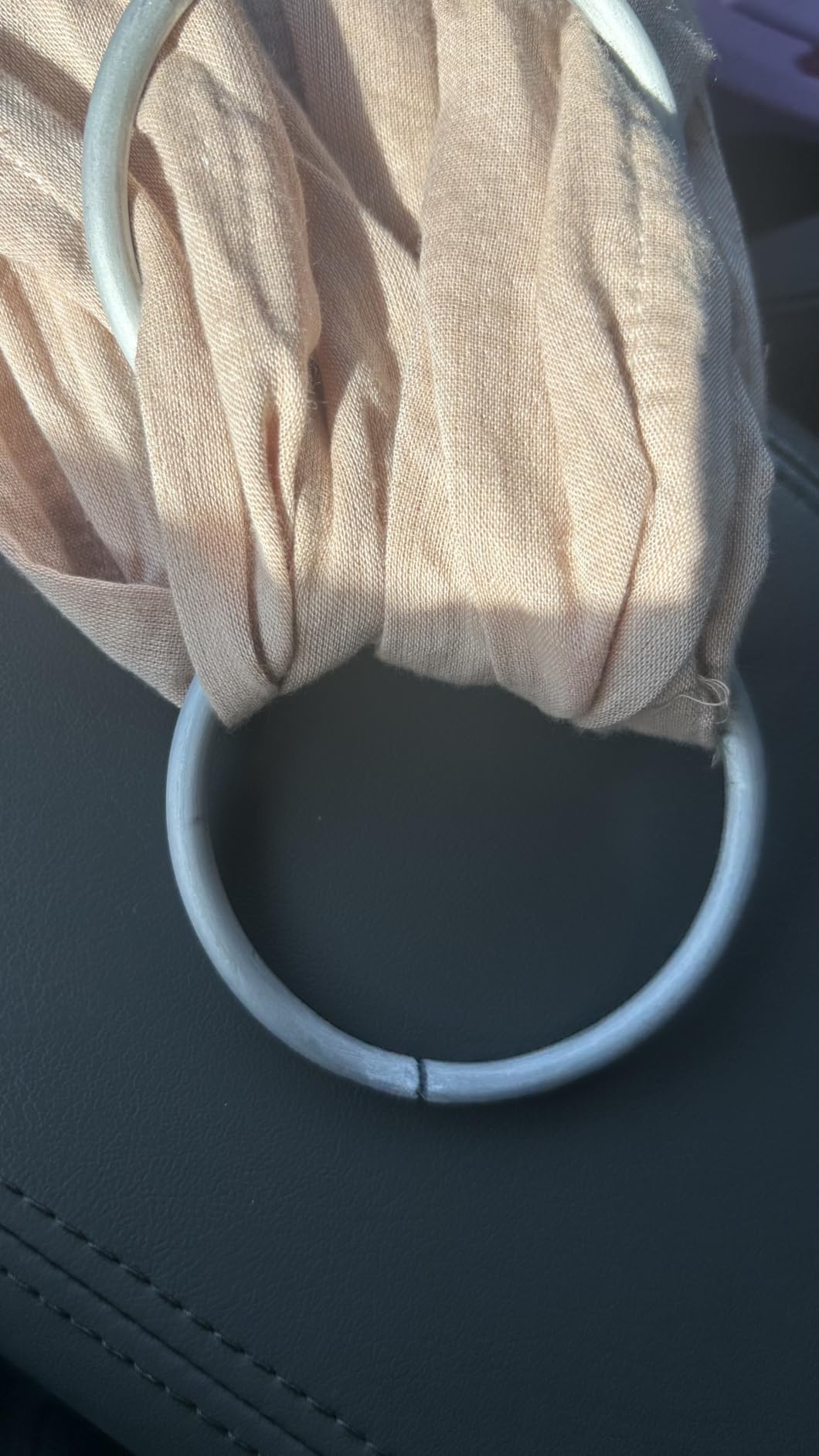 Ring Sling Baby Carrier - USA Lab Tested, 100% Natural Cotton Muslin, Breathable & Ergonomic Ring Sling Sand customer photo 2