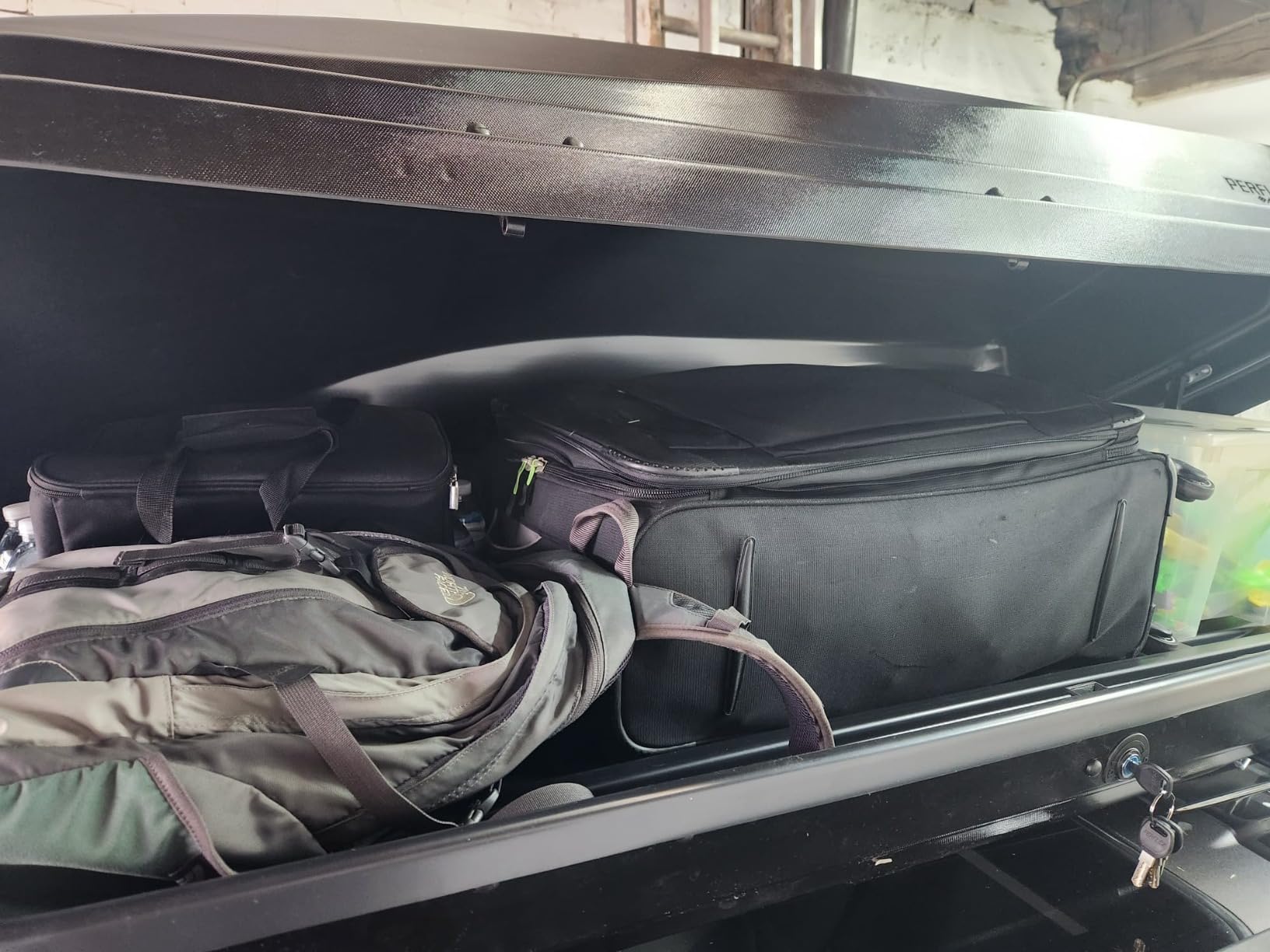 Perflex Exclusive Rooftop Cargo Box Carrier Large 17.7 Cubic Feet Car Top Mount Travel Luggage Storage, Dual Side Opening, 130 Lbs Weight Capacity, Extra Keys, Straps (White) customer photo 2