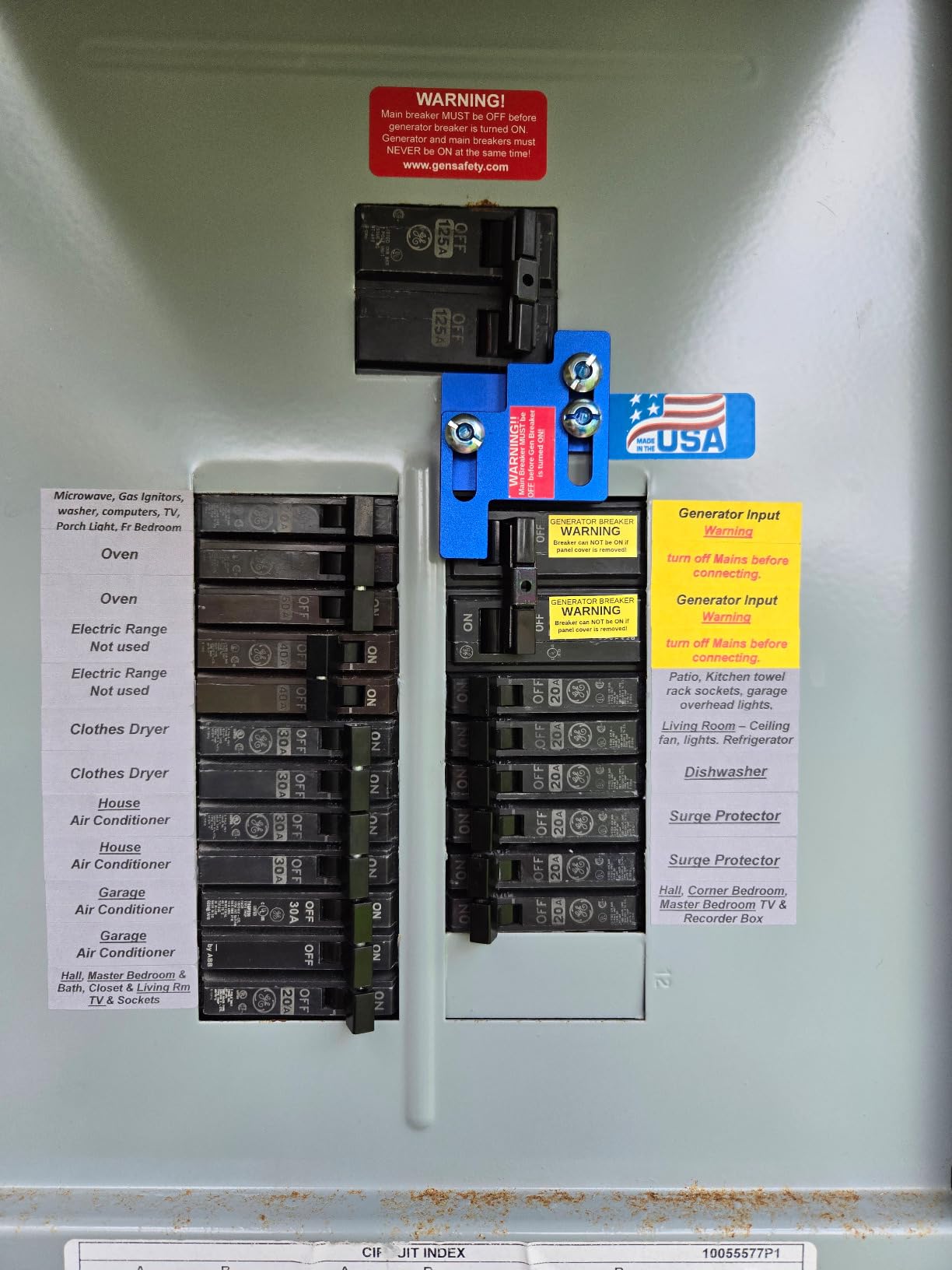 Generator Interlock Kit Compatible with General Electric GE 150 or 200 Amp | Generator Electrical Interlock Kit, 1 1/4 Inch Spacing Between Main and Branch Breaker Panels customer photo 1