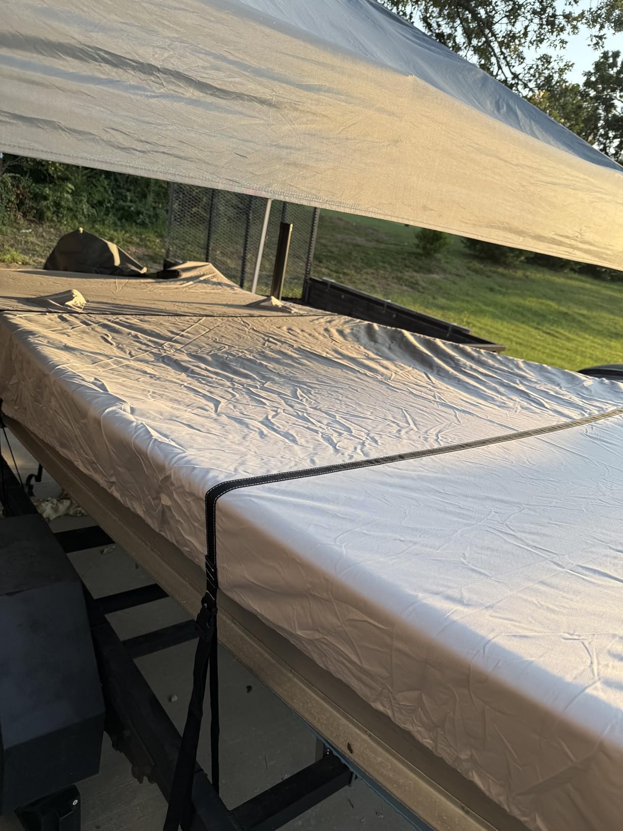Heavy Duty 5 Layers 1200D Jon Boat Cover 12ft - 14 ft with Motor Cover | 100% Waterproof Trailerable Jon Boat Covers 14-16 Foot with 9+4 Pcs Windproof Straps customer photo 2