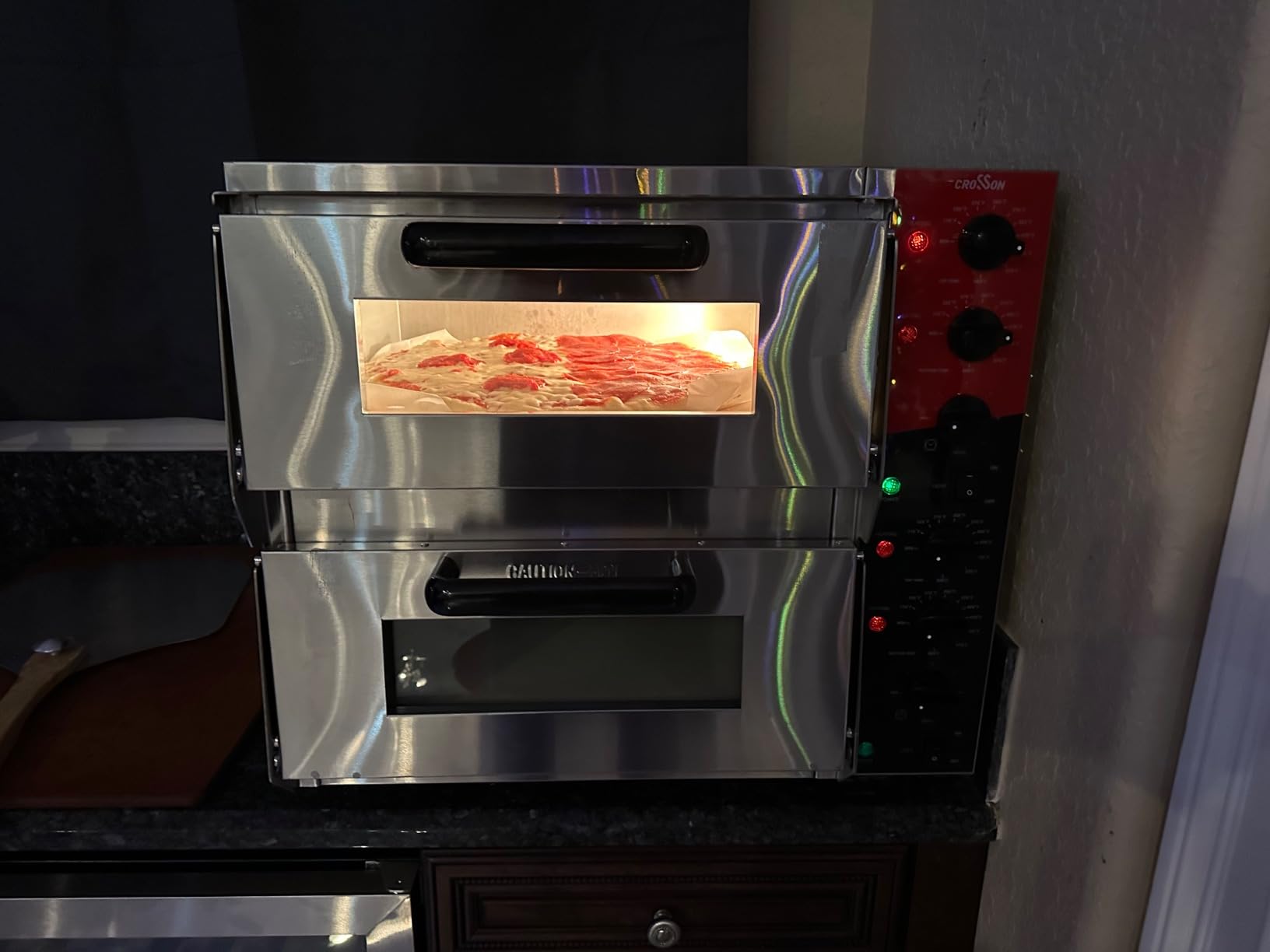 CROSSON ETL listed Commercial Double Deck 16 inch Countertop Electric Pizza Oven with pizza stone, Multipurpose Indoor Pizza oven for Restaurant use,120V/3200W customer photo 2