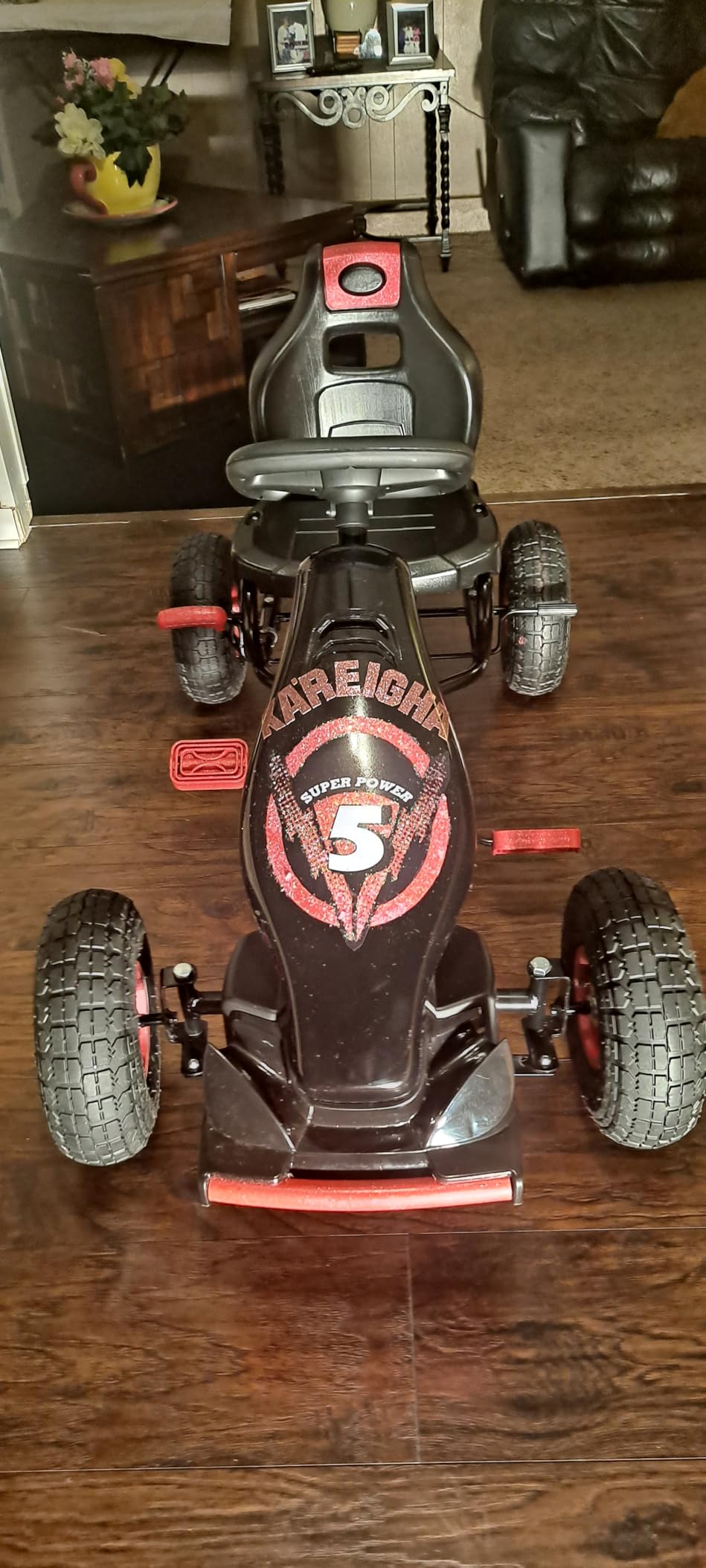 Aosom Kids Pedal Go Kart Ride-on Toy Ergonomic Comfort Ages 5-12 Red | Pedal Car, Tough Wear-Resistant Tread, Go Cart Kids Car for Boys & Girls, Suspension System, Safety Hand Brake customer photo 2