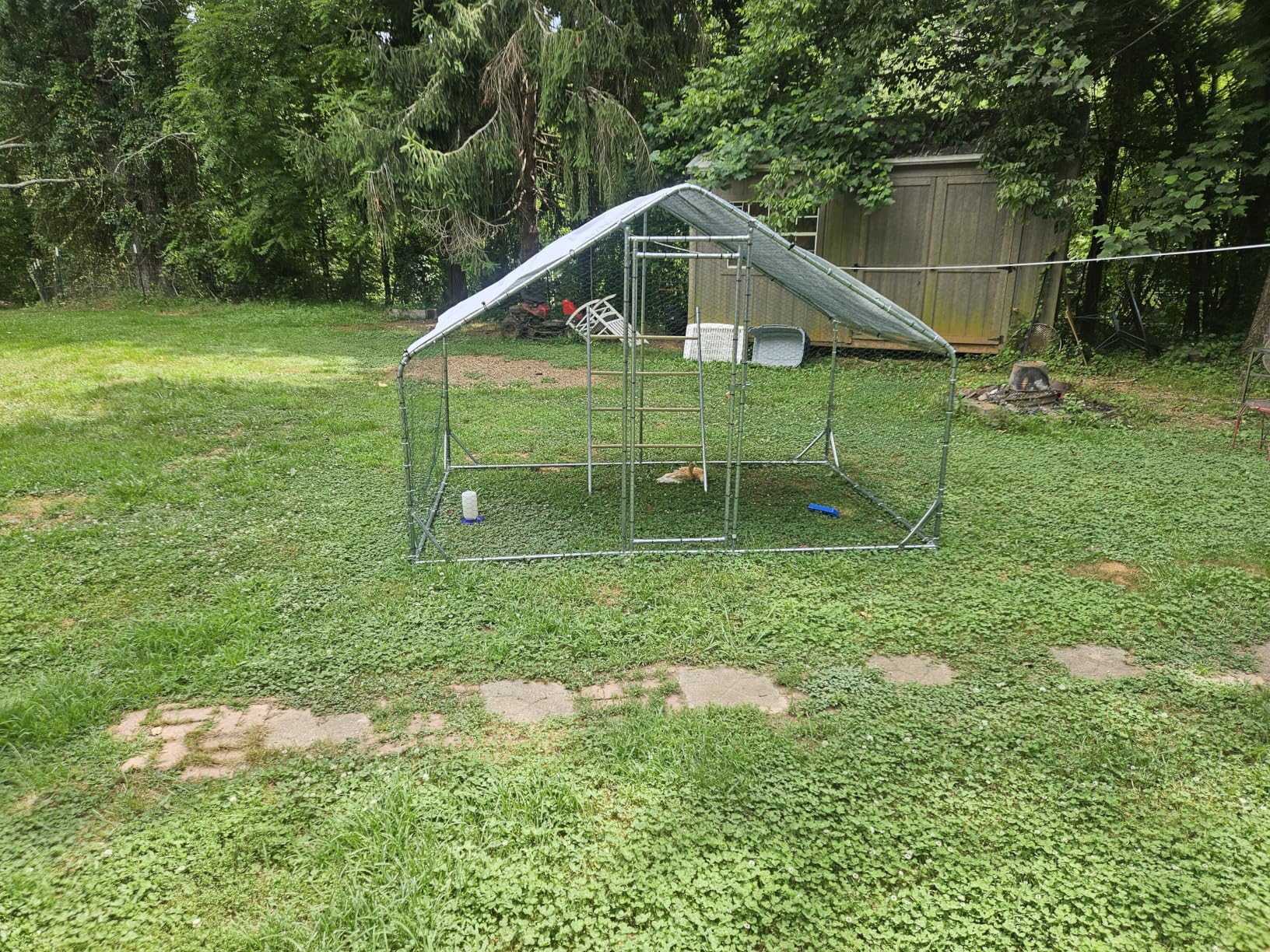 CHIKENCOOP 9.8 x 6.5 x 6.5 ft Metal Chicken Coop, Chicken Run with Cover customer photo 1