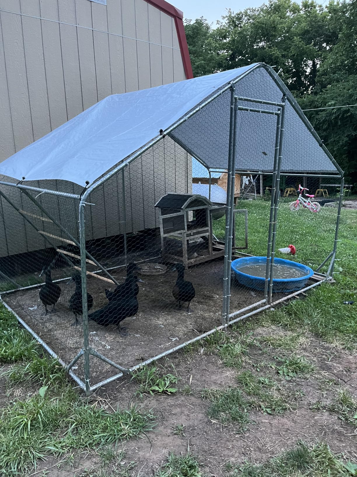 CHIKENCOOP 9.8 x 6.5 x 6.5 ft Metal Chicken Coop, Chicken Run with Cover customer photo 2
