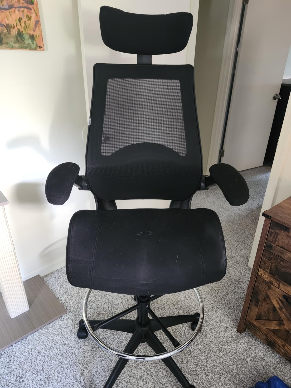 BOLISS Drafting Tall Office Chair 400lbs High Back Standing Desk Chair with Adjustable Headrest, Molded Foam Seat, Lumbar Cushion, Adjustable Big FootRing customer photo 1