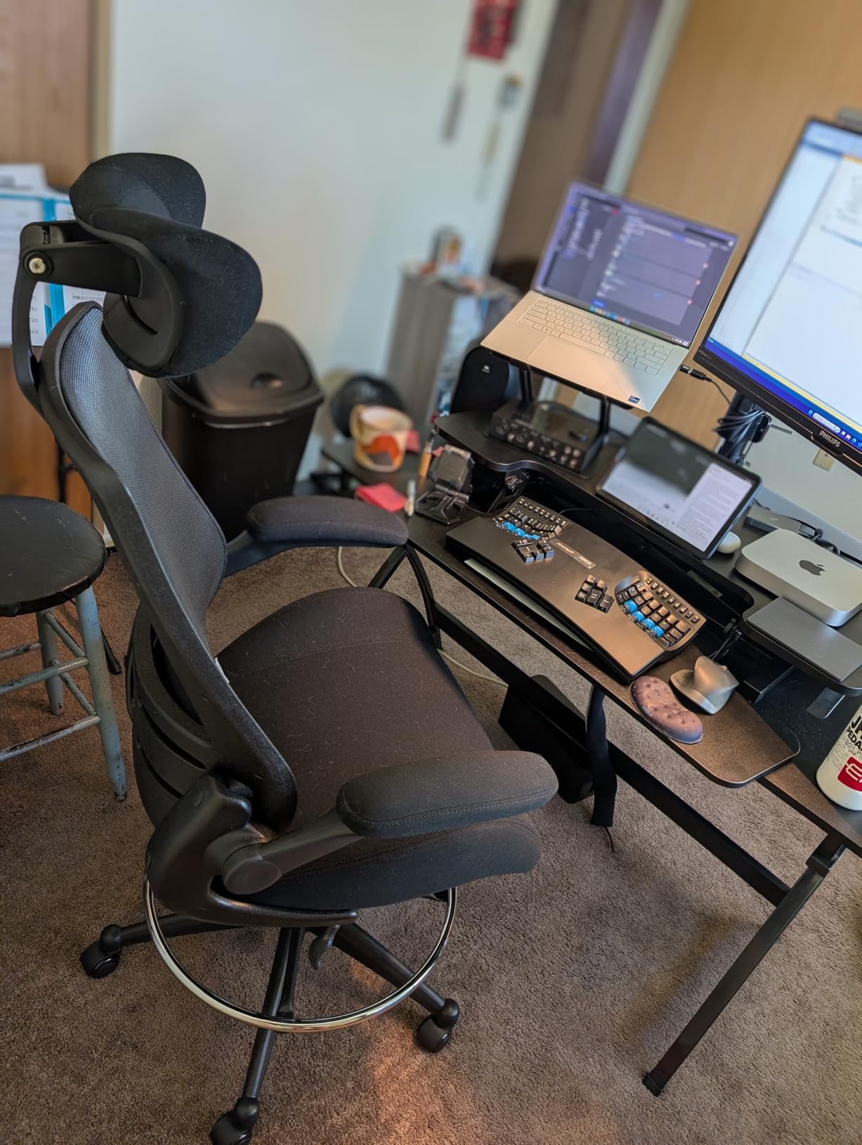 BOLISS Drafting Tall Office Chair 400lbs High Back Standing Desk Chair with Adjustable Headrest, Molded Foam Seat, Lumbar Cushion, Adjustable Big FootRing customer photo 2