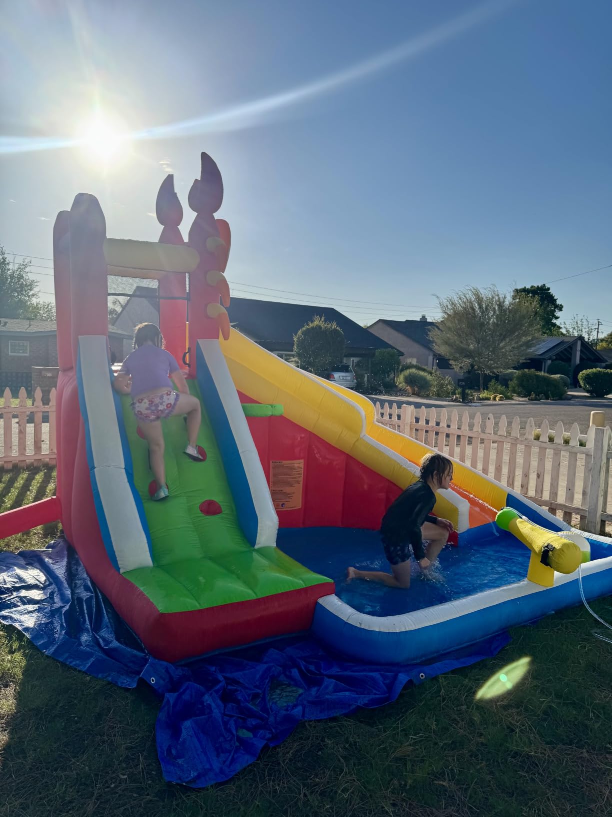 Step4Fun Inflatable Water Slide, Big Bounce House for Kids with Splash Pool, Climbing Wall, Basketball Hoop, Water Gun for Backyard Indoor and Outdoor Party, Included Air Blower, Repair Kit, Carrying Bag customer photo 2