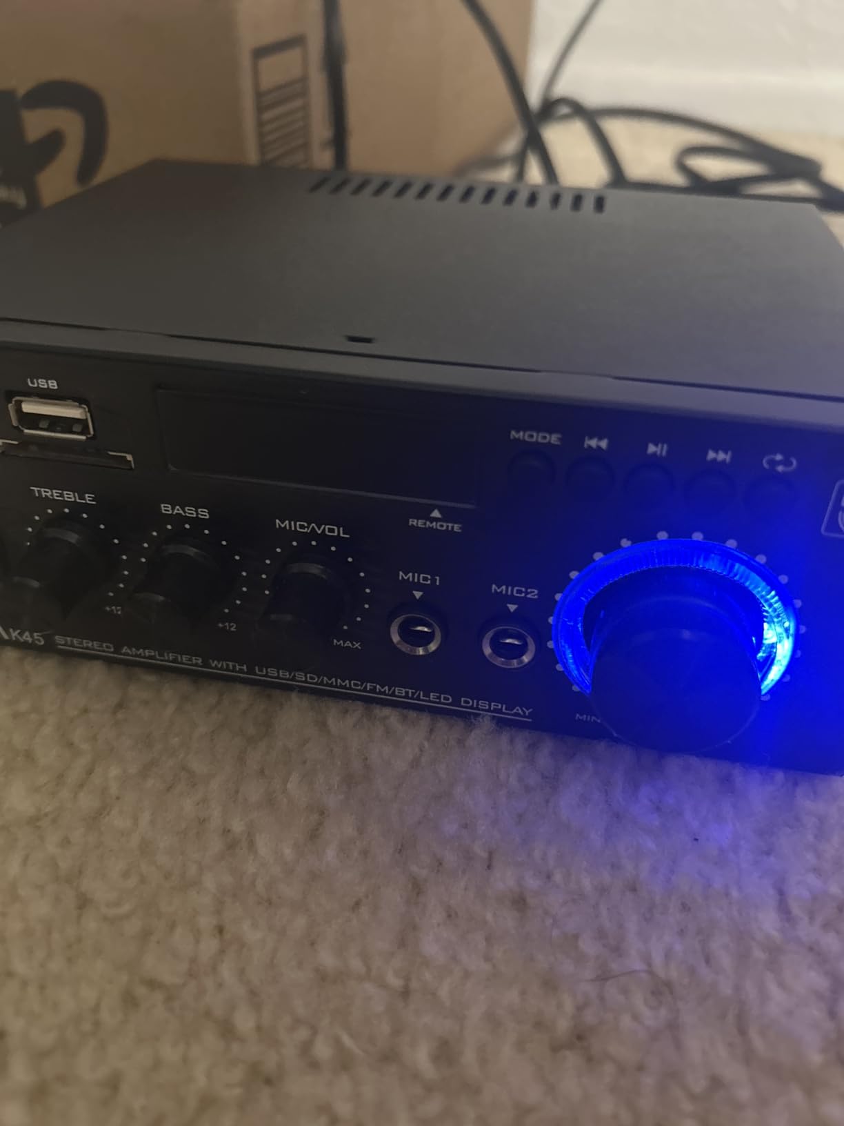 Daakro AK45 Stereo Audio Amplifier, 300W Home 2 Channel Wireless Bluetooth 5.0 Power Amplifier System, Home Amplifiers FM Radio, USB, SD Card, with Remote Control Home Theater Audio Stereo System customer photo 1