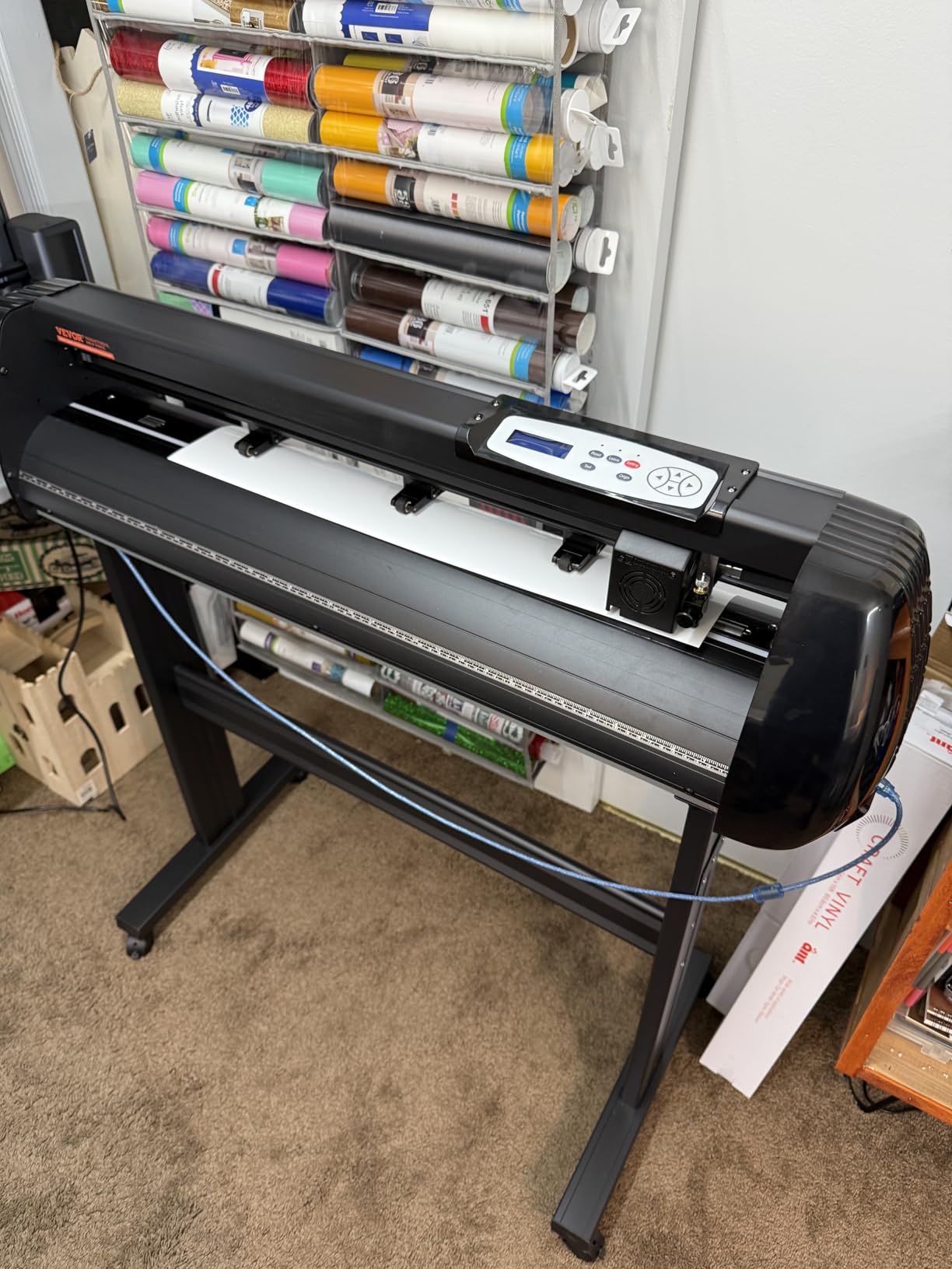 VEVOR 34inches Vinyl Cutter Machine, Bluetooth Cutting Plotter Machine, 400in/10m Accuracy Steel Roller Shaft Adjustable Speed Force, SignMaster Tool Kit for Sign Making Windows & Mobile customer photo 1