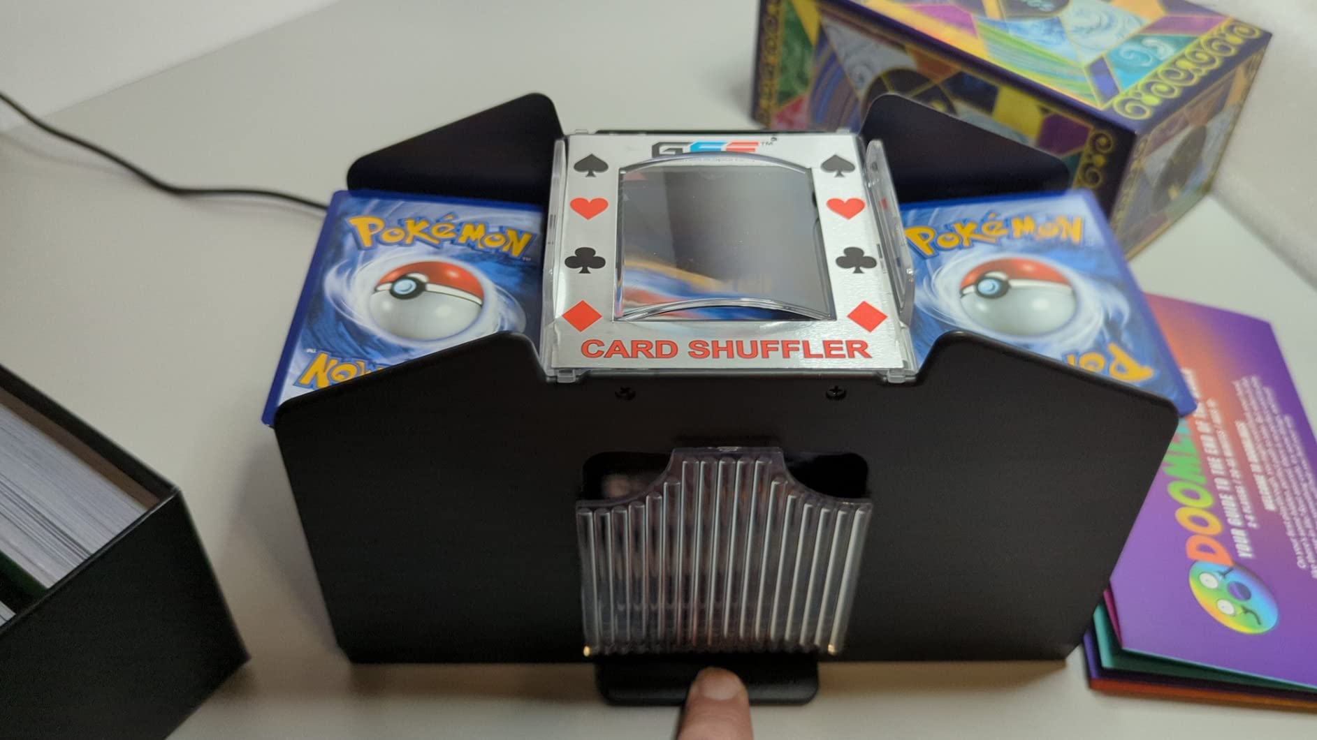 GSE 6-Deck Automatic Card Shuffler, AC/DC-Power & Battery-Operated Machines | Electric Shuffler for Playing Cards, Poker, Blackjack, Texas Hold'em, Canasta, Rummy, Bridge, UNO customer photo 1