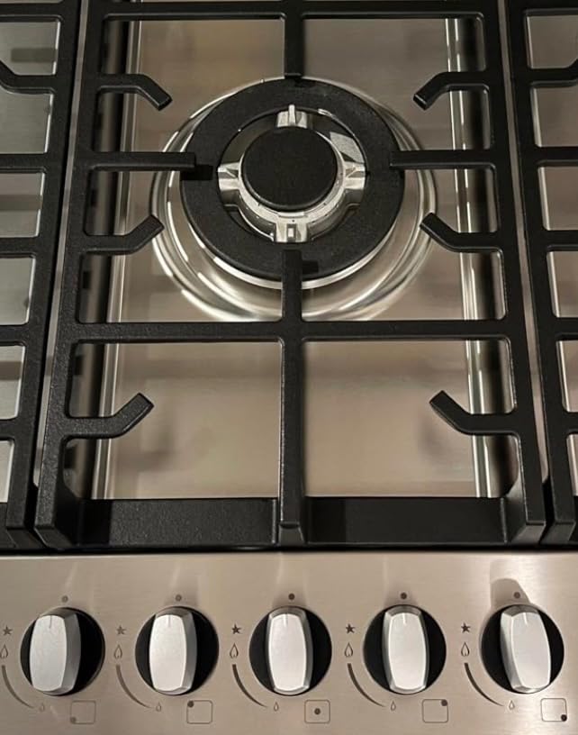 30 Inch Gas Cooktop, 5 Burners Built in Gas Stove Top | NG/LPG Convertible Propane Cooktop, Auto Ignition, Stainless Steel Surface, Cast Iron Grates, Thermocouple Protection, ETL customer photo 1
