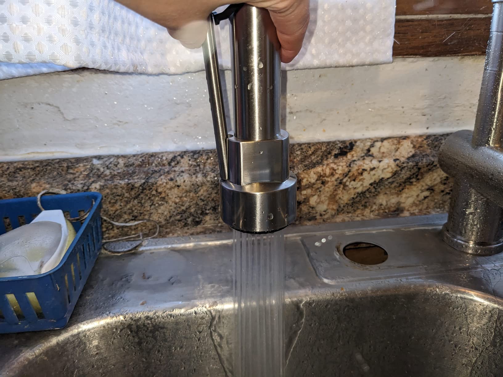 Touchless Kitchen Faucet, VFAUOSIT Kitchen Sink Faucet with Pull Down Sprayer Brushed Nickel Motion Sensor Smart Hands-Free, Stainless Steel Single Hole Faucet for Bar Laundry RV Kitchen Sink customer photo 2