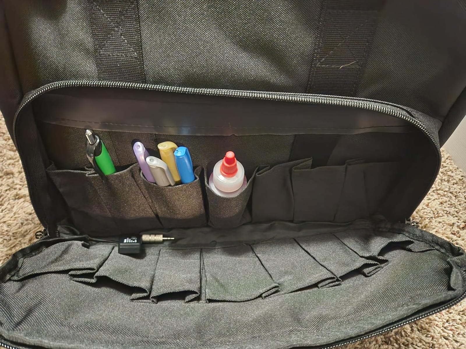 GOBUROS Tactical Gun Range Bag for 4 Handguns and Ammo, Shooting Range Bag | Pistol Duffle Bag with TSA Lock and 14x Magazine Slots, Soft Pistol Case for Hunting Shooting Range Sport, Black customer photo 2