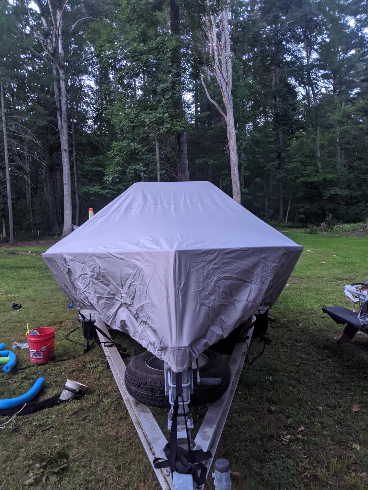 Solim 17'-19' Center Console Boat Cover, 1300D PU Waterproof Trailerable | Marine Grade Oxford Fabric, UV & Tear Resistant, Double Stitching, Elastic Hem,Adjustable Windproof Strap for Mooring/Storage customer photo 2