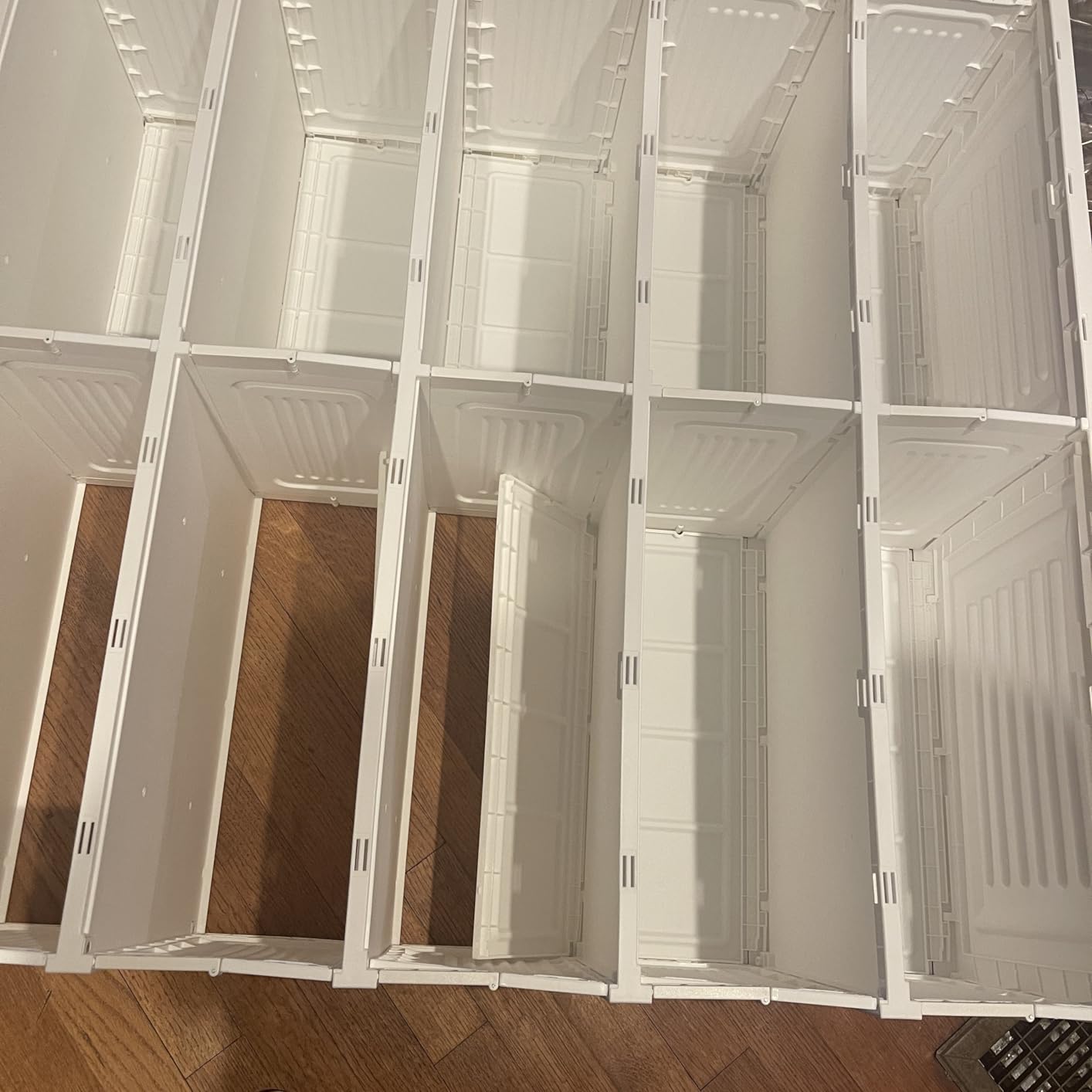 ANTBOX Portable Shoe Rack Organizer for Closet Entryway, Stackable Sneaker Storage Shoe Cabinet with Magnetic Clear Door, Large Plastic Storage Containers Bins with Lids 10 Tiers 40 Pairs customer photo 2