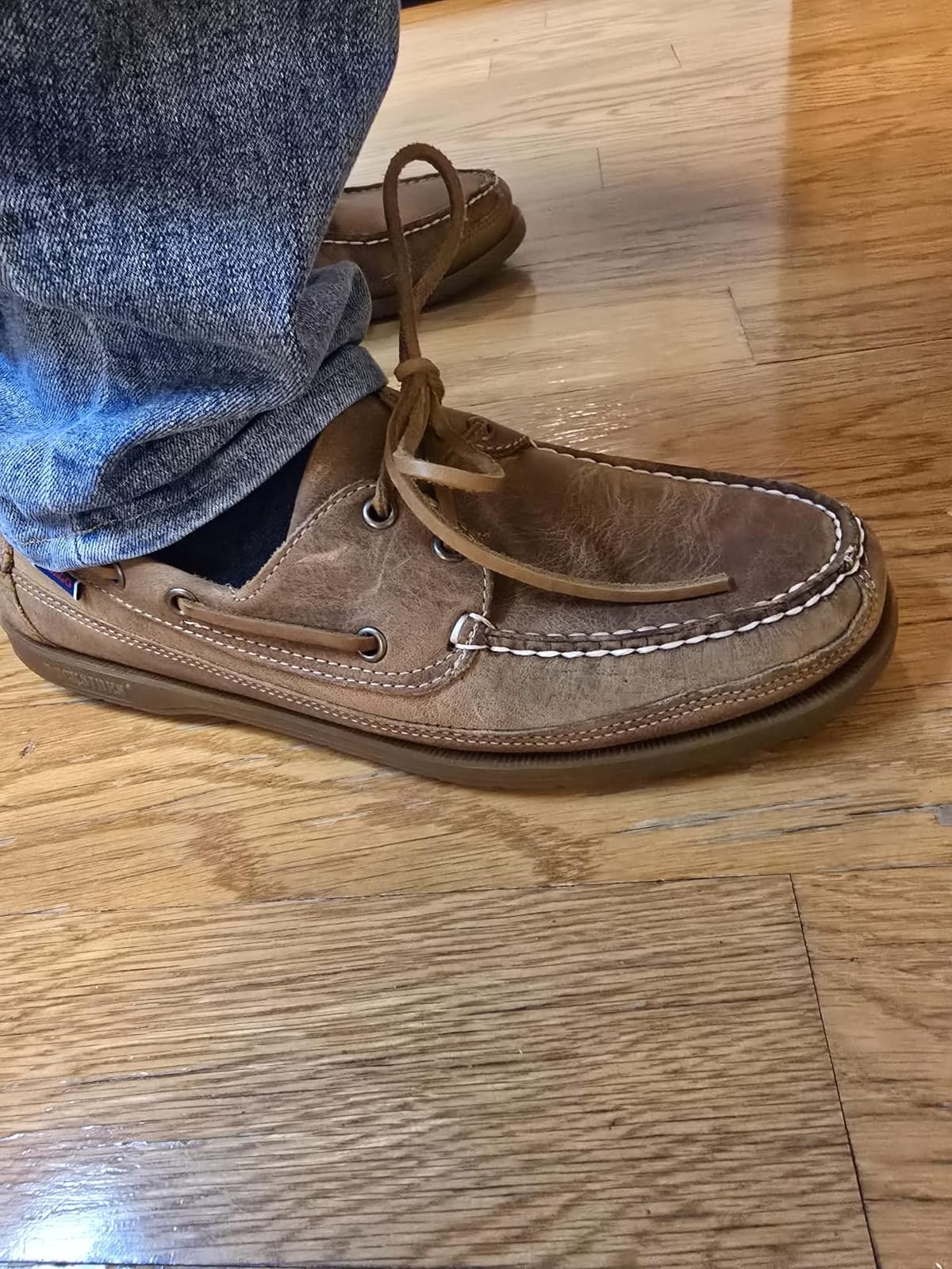 Sebago Schooner Leather Boat Shoes - Waterproof Leather, Natural Polish Finish, 360° Rawhide Laces & Non-Marking Siped Soles customer photo 1