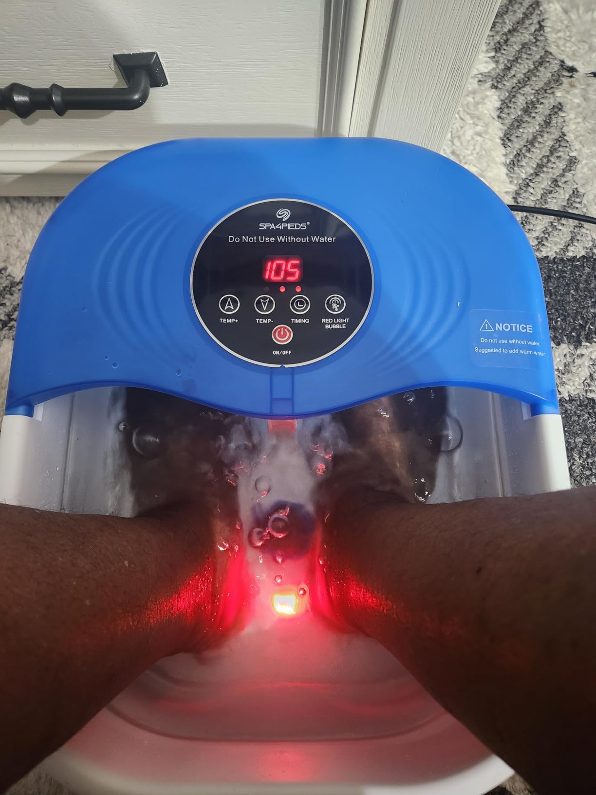 Collapsible Heated Foot Spa Bath with Bubble, Foot Soaking Tub Featuring 8 Shiatsu Rollers, Pumice Stone and Built-in Timer for Foot Relaxation customer photo 1