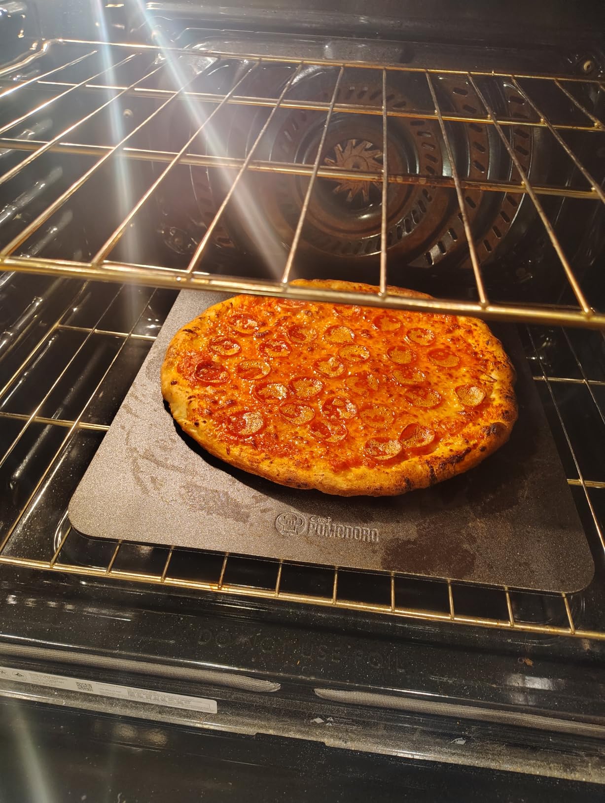 Chef Pomodoro 16 Inch Pizza Steel for Oven, Seasoned Baking Steel | Steel Pizza Stone Bakes Crispy Pizza & Sourdough Bread, Pre-Seasoned with Finger Hole customer photo 1
