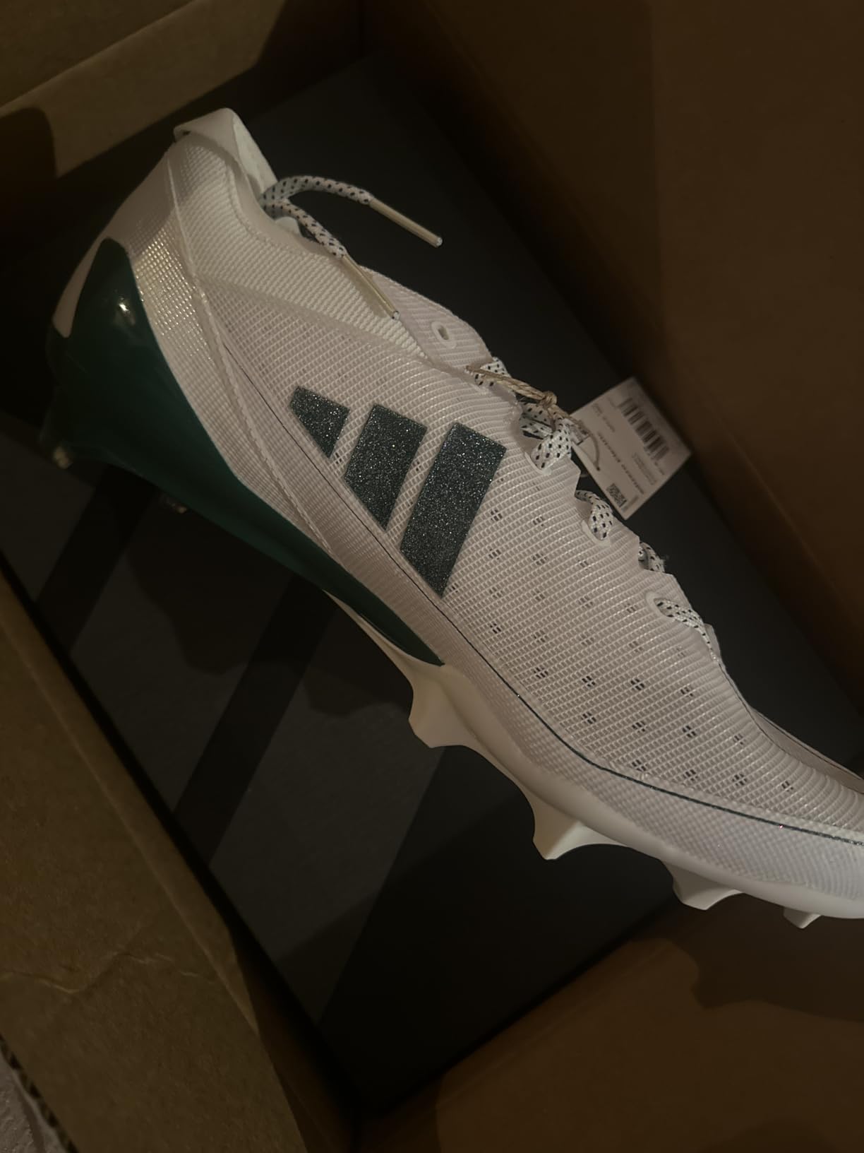 adidas Mens Adizero Electric American Football Sneakers Shoes - White customer photo 2