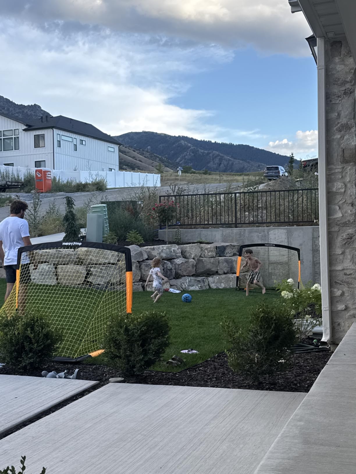 Happy Jump Kids Backyard Soccer Goals 7x5 & 5x3.6 FT, Portable Outdoor Play | For Kids Ages 6-14 Backyard Play, Weatherproof Net Steel Frame, Quick Setup Sturdy for All Weather Outdoor Training customer photo 1