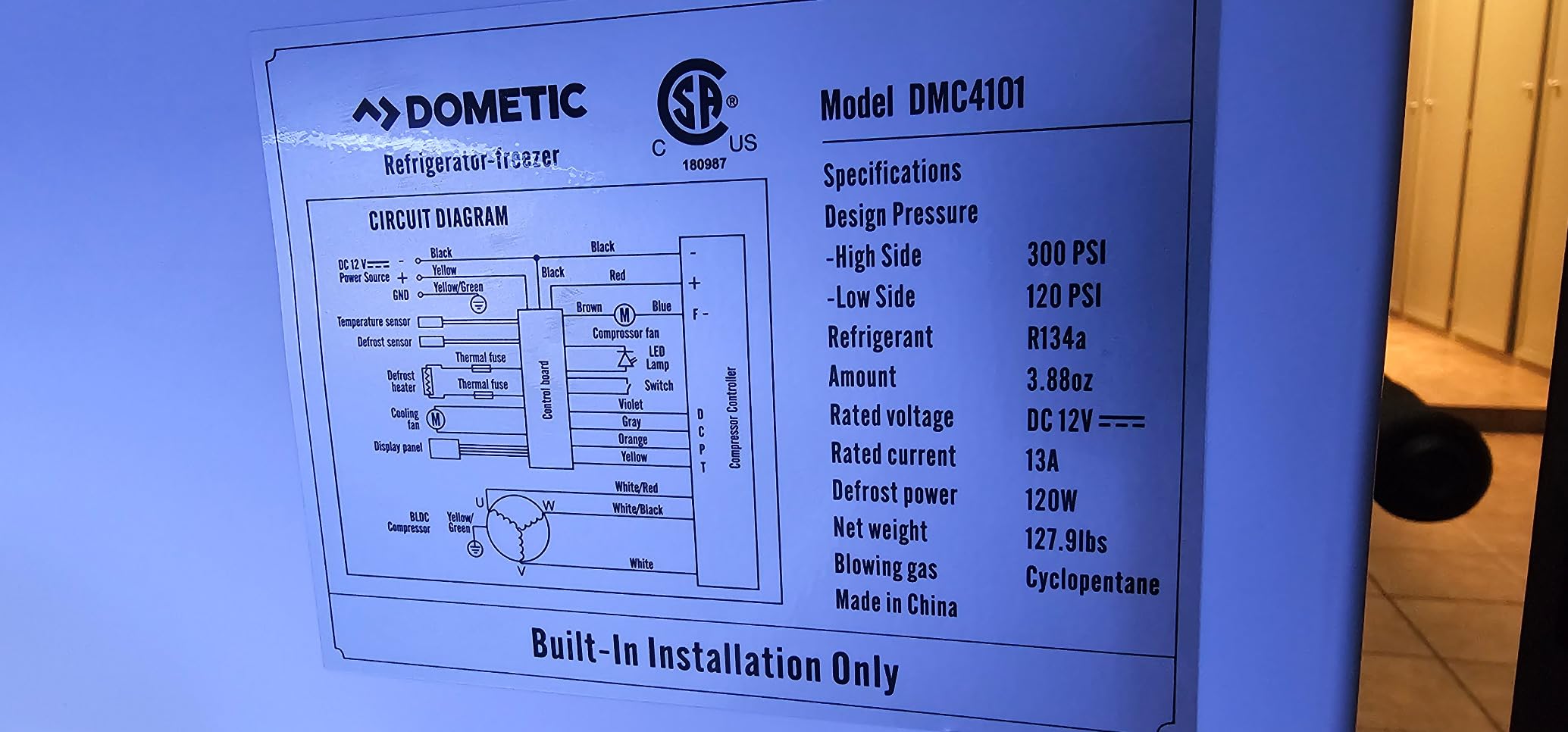 Dometic DMC 4101 Refrigerator Left Hinge customer photo 1