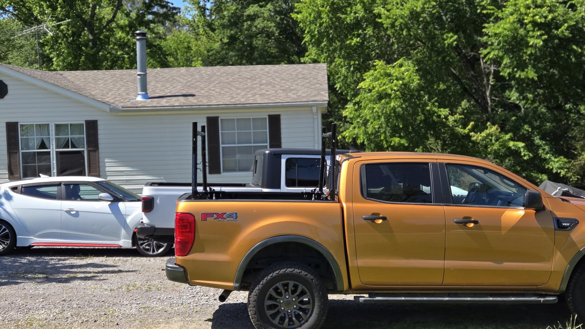 JY PERFORMANCE Truck Bed Ladder Racks, 800 lbs Capacity, Non-Drilling | Pickup Cargo Carrier, Steel, 49