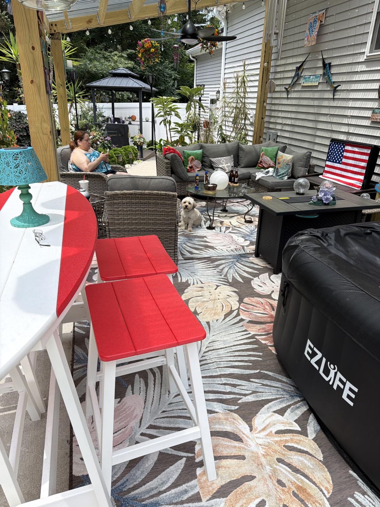 Indoor Outdoor Rug, Navy 7'10