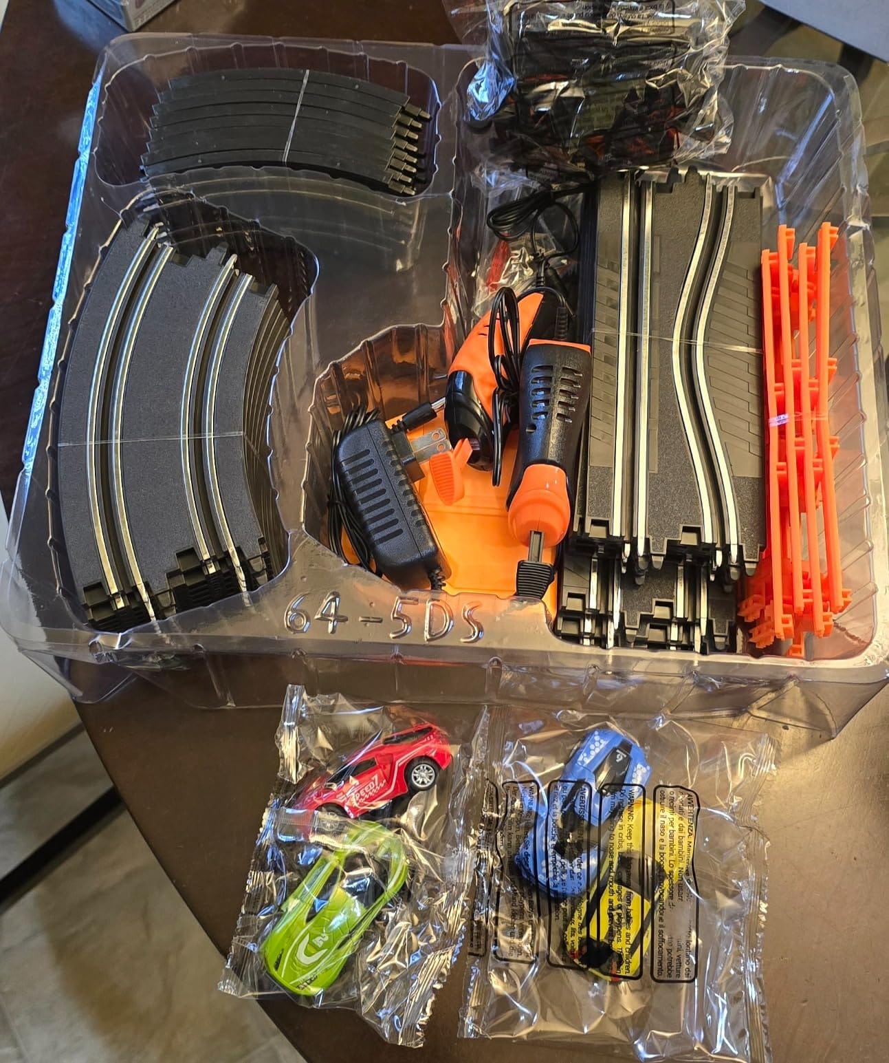 Slot-Car-Race-Track-Sets for Boys Kids, Battery or Electric Race Car Track with 4 High-Speed Slot Cars, Dual Racing Game 2 Hand Controllers Circular Overpass Track, Toys Gifts for 6-8 8-12 Boys Girls customer photo 1