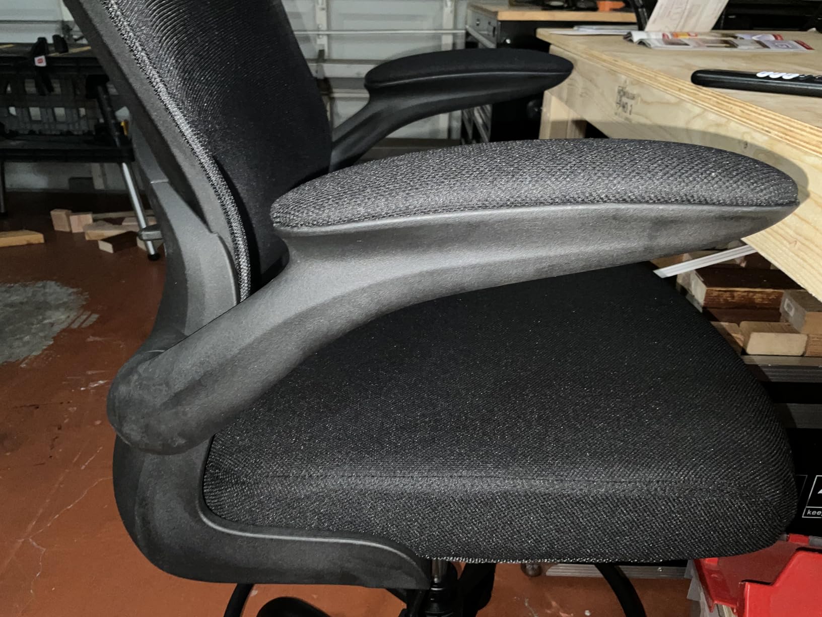 ErGear Drafting Chair with Footrest Ring and Flip-Up Arms for Tall Desks, 8 inch seat height adjustment, lumbar support, 33% thicker seat, breathable mesh, 300 lbs capacity customer photo 1
