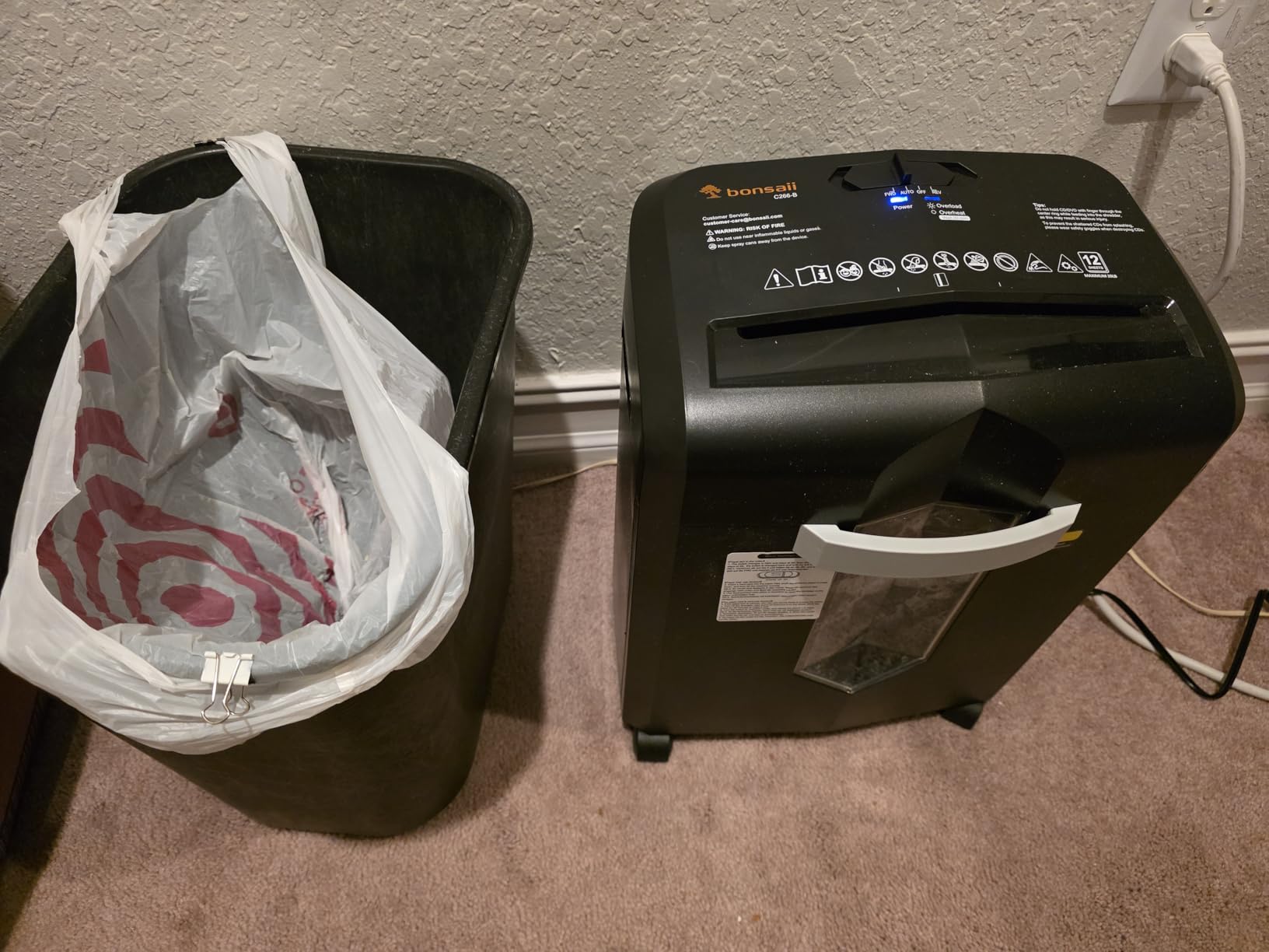 Bonsaii 12-Sheet Micro Cut Heavy Duty Paper Shredder for Home Office | Jam-Proof System, P-4 Security Level, 4.2Gal Pullout Bin with Casters, Quiet Shredder C266-B customer photo 2