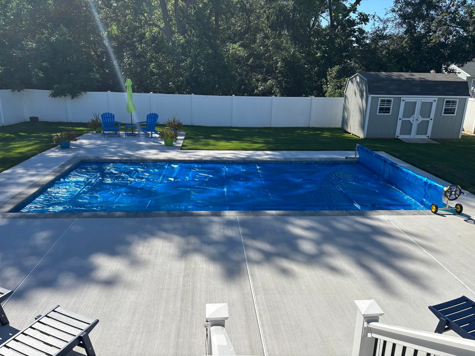 VINGLI 14FT Pool Cover Reel, Solar Cover Reel for Inground Swimming Pool | Aluminum Pool Cover Roller, Adjustable Solar Swimming Inground Cover Blanket Reel with Embedded Straps and Clips (Upgrade) customer photo 2