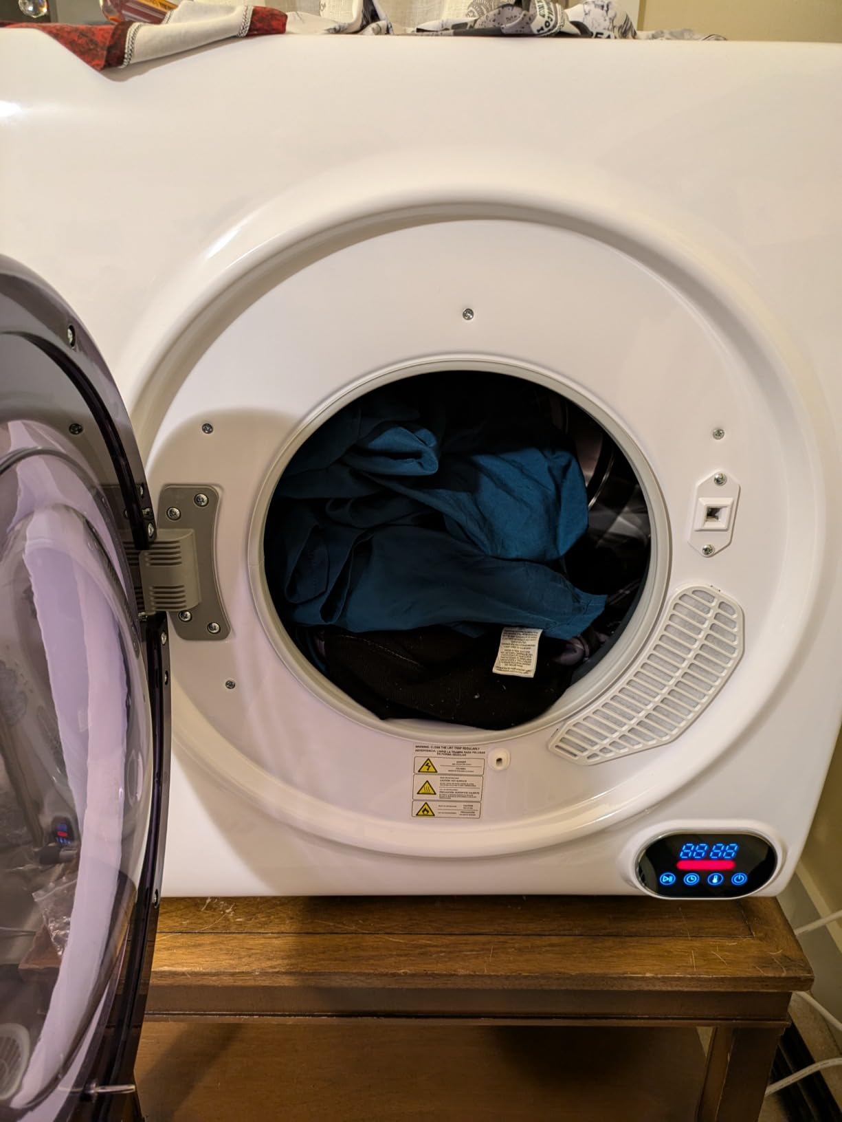 Euhomy Portable Clothes Dryer for Laundry, 1.5 Cu. Ft. Small Portable Dryers for Clothes, 120V Electric Dryer with Stainless Steel Drum, 850W Dryer Machine for Apartments, White customer photo 1