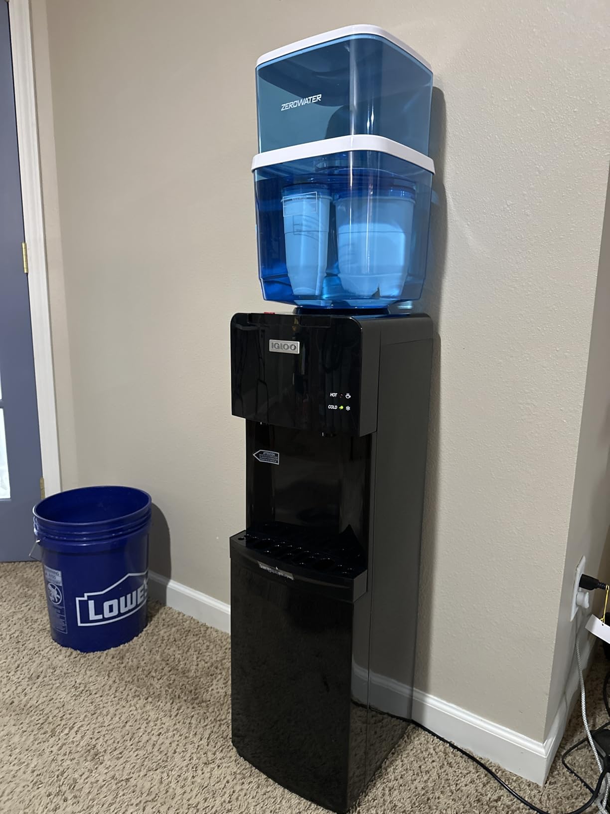 Igloo Top Loading Water Cooler with Removable Tray & Energy-Saving Features - Water Tower with Hot, Cold Temperature Settings, Water Dispenser Fits 3 & 5-Gallon Jugs with Child Safety Lock, Stainless Steel customer photo 2