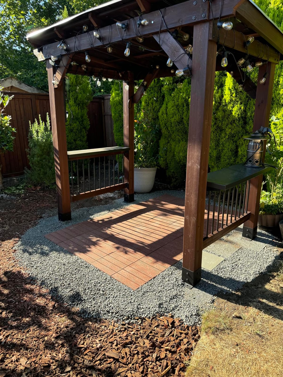 IDZO Wood Plastic Composite Deck Tiles Set of 10, Sustainable FSC Composite Decking Resist Rust, Water, Weather, Easy to DIY & Maintain, Ideal for Patios, Balconies, Rooftops, Decks - Grey customer photo 2