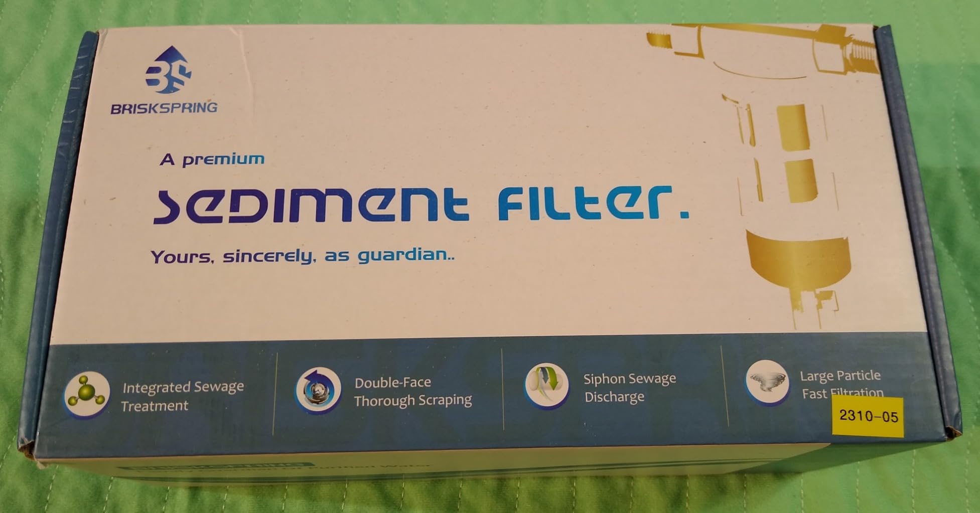 Spin Down Sediment Filters With Scraper, Well Water Filter System for House, Reusable Whole House Water Filter for Well Water, 300 Micron, 1