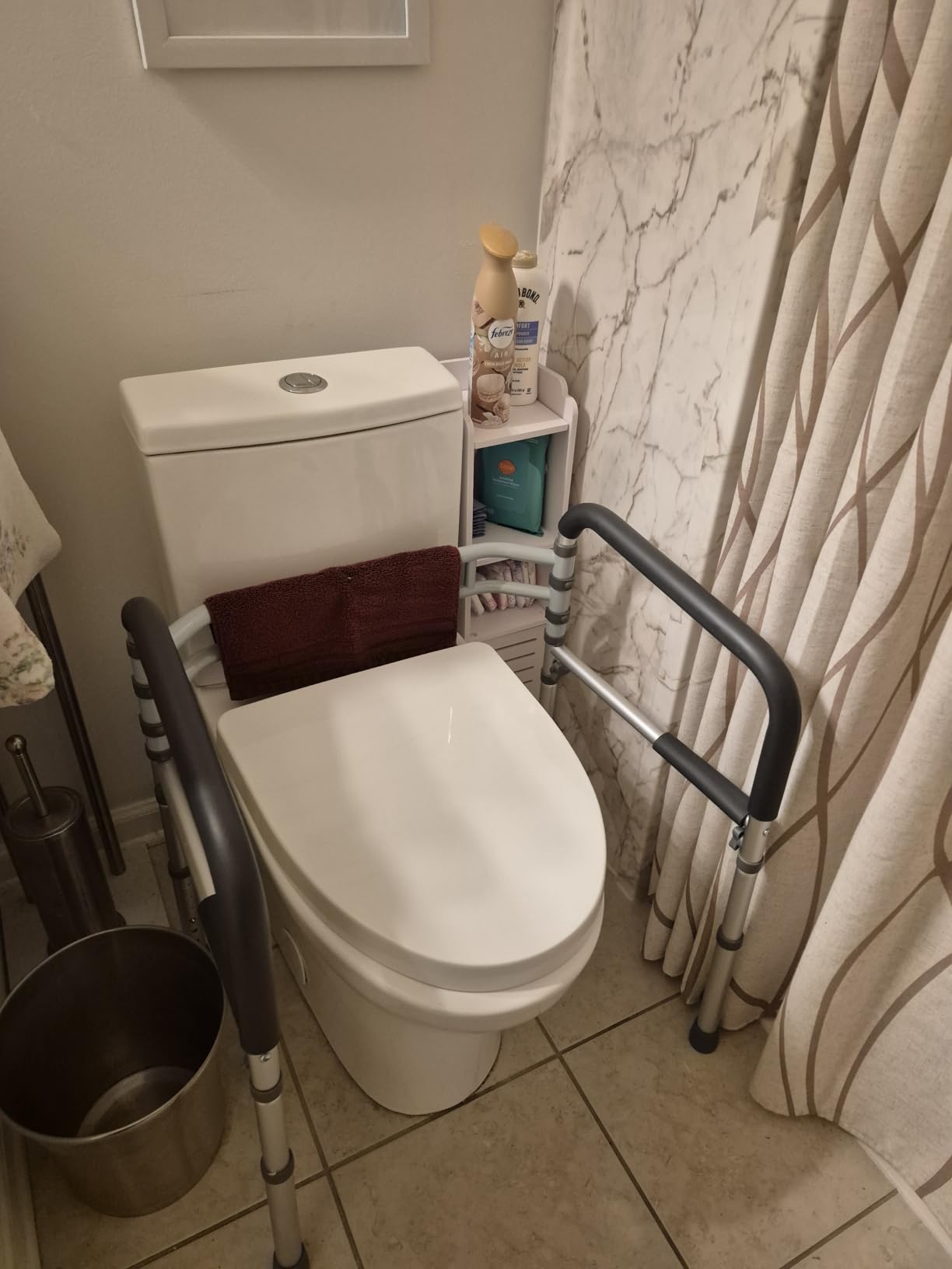 Lianjindun Toilet Safety Rails, 350 lbs, Adjustable Height & Width | Fits Most Toilets, Foldable Design, Aluminum Toilet Frame, Toilet Handles for Seniors, Disabled, Handicap customer photo 1
