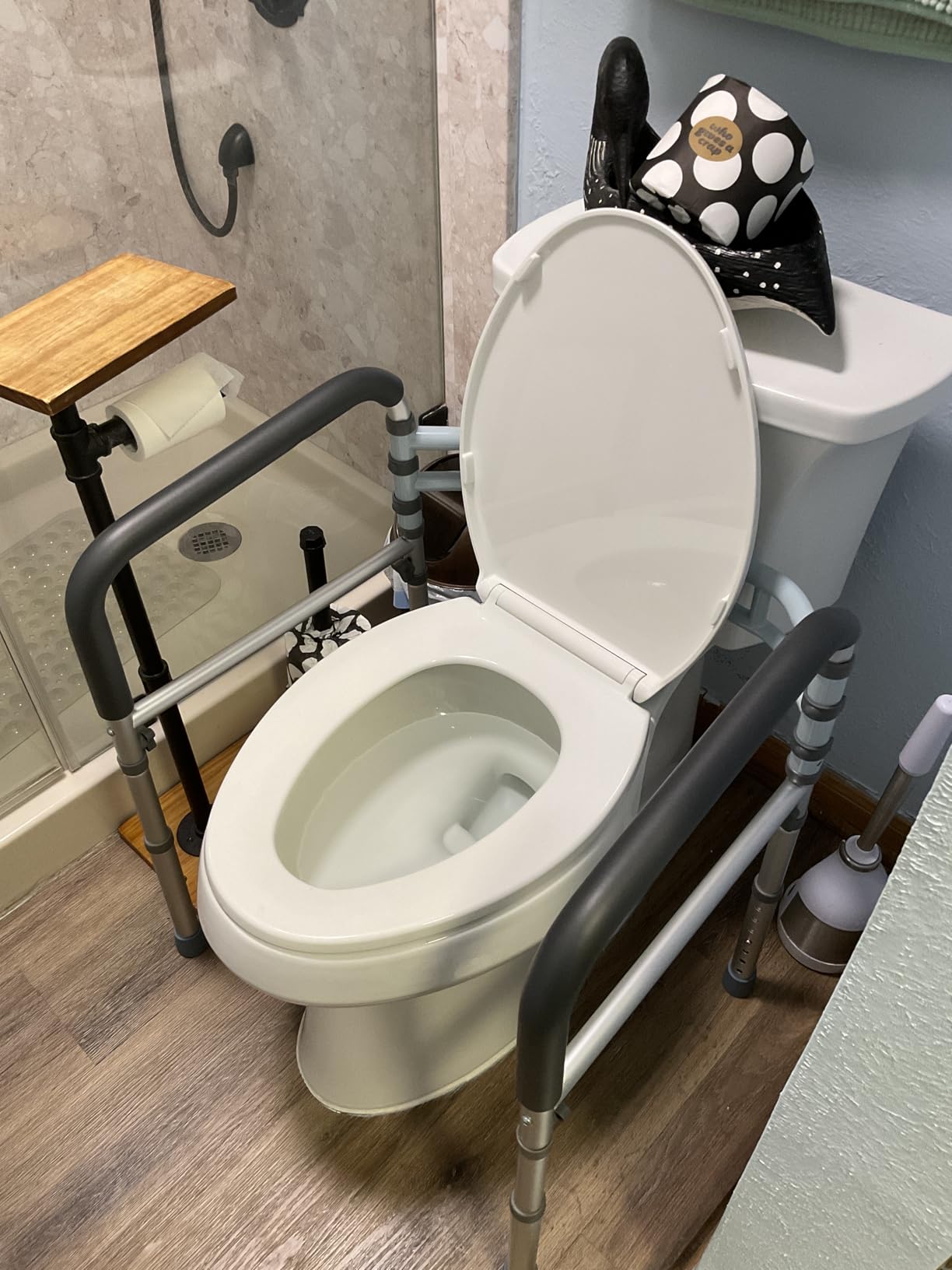 Lianjindun Toilet Safety Rails, 350 lbs, Adjustable Height & Width | Fits Most Toilets, Foldable Design, Aluminum Toilet Frame, Toilet Handles for Seniors, Disabled, Handicap customer photo 2