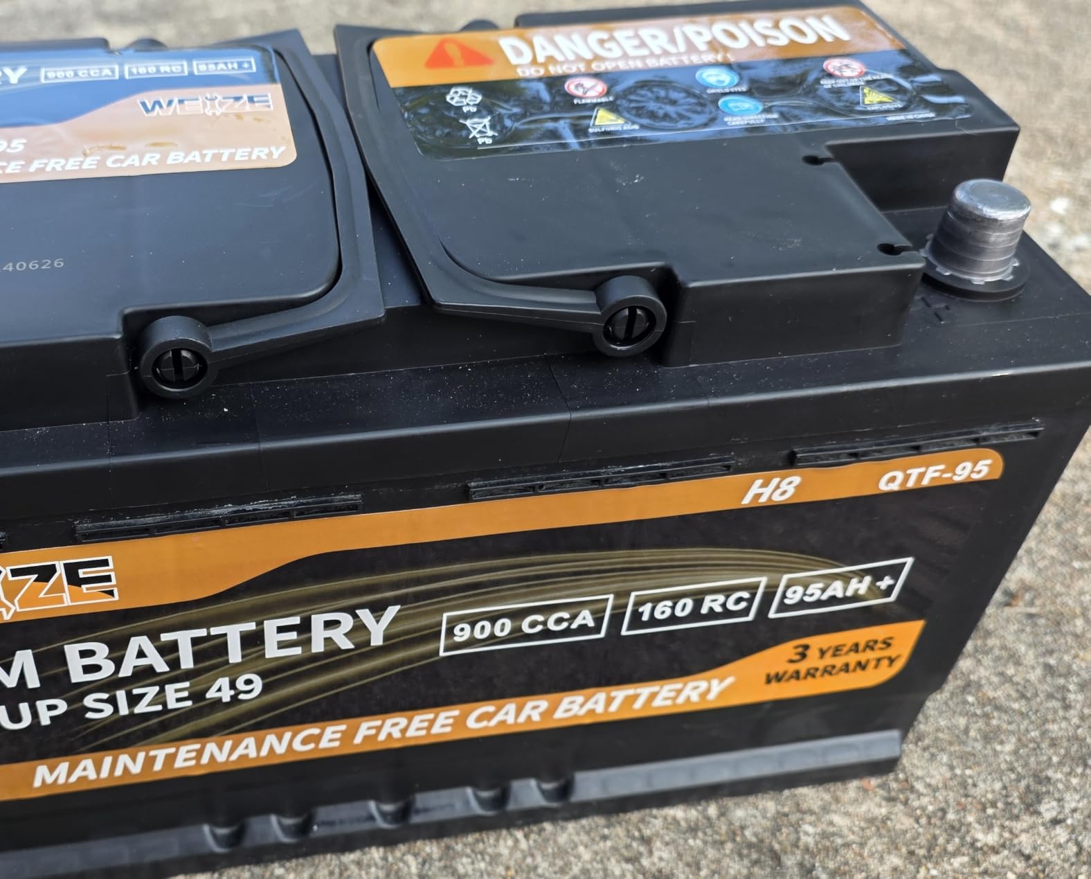 Weize Platinum AGM Battery BCI Group 94R - 12v 80ah H7 Size 94R Automotive Battery, 140RC, 850CCA, 36 Months Warranty customer photo 2