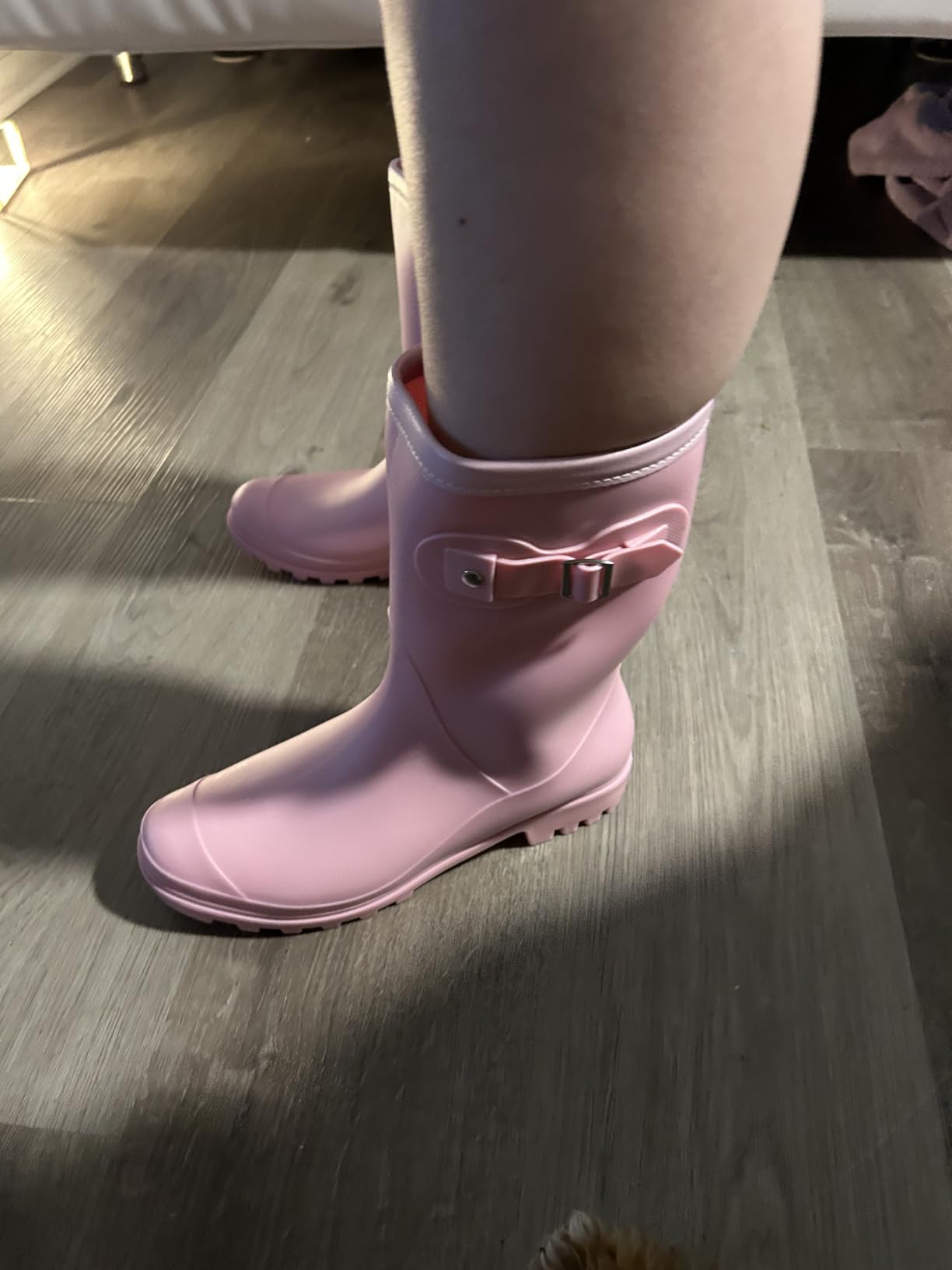 Women's Mid Calf Rain Boots Waterproof Fashion Garden Shoes Anti-slipping Rainboots For Women Comfortable Insole Light Rain Shoes customer photo 1