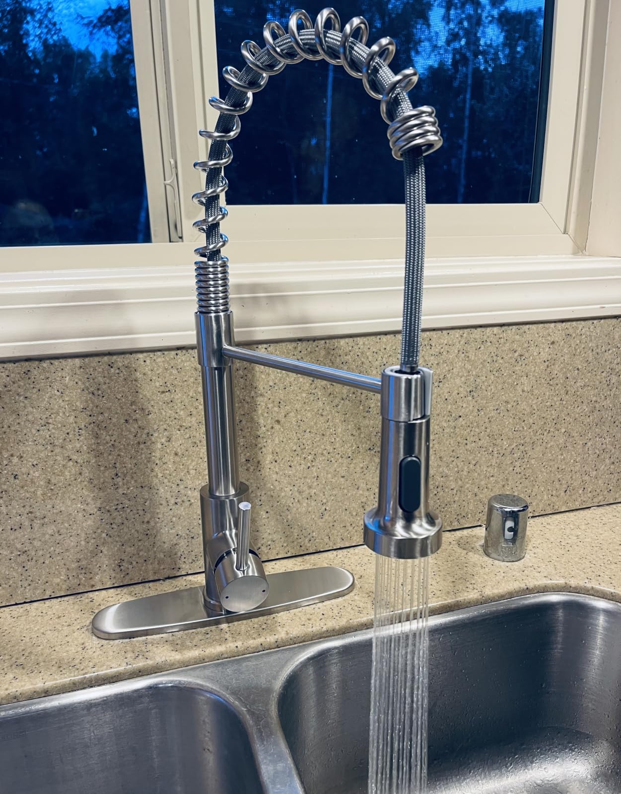 OWOFAN Touchless Pull Down Kitchen Faucet LED Light Brushed Nickel | Temperature LED Light, Single Handle Kitchen Sink Faucet, Motion Sensor, Smart Hands-Free, Lead-Free Stainless Steel customer photo 2